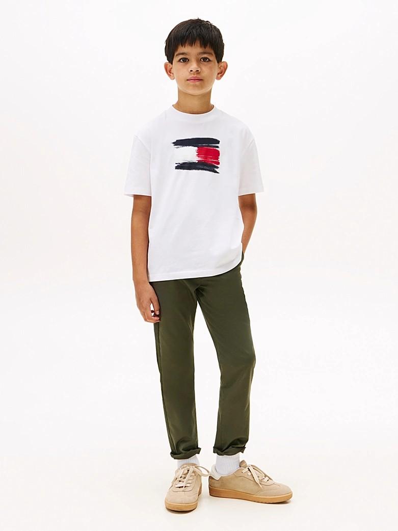 T-shirt in puro cotone con bandiera KB0KB10111J YBR TOMMY HILFIGER 