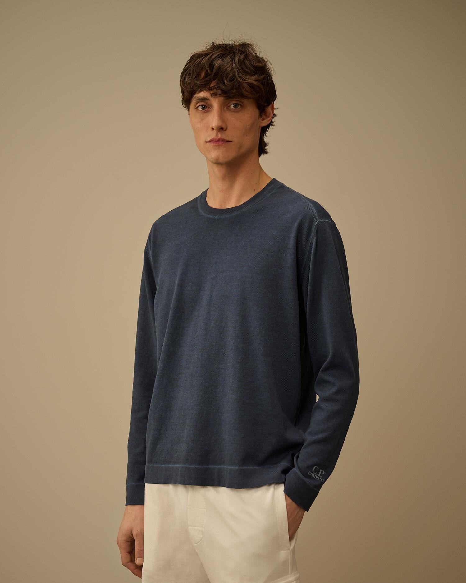 Cotton crepe double dyed crewneck sweater 20CMKN203A 889 C.P. COMPANY 