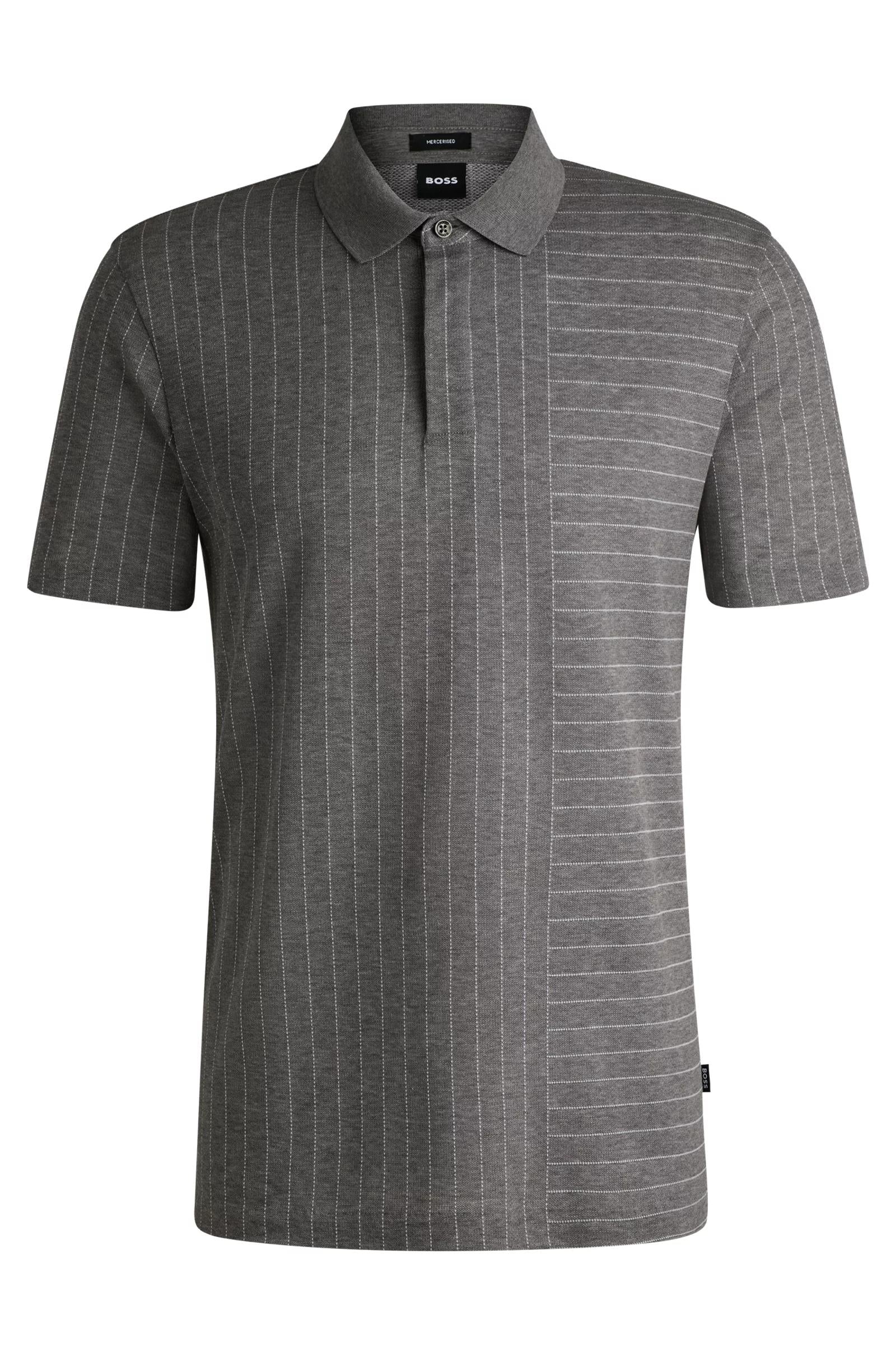 Polo in cotone mercerizzato con righe miste 50531306 030 BOSS 