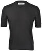 T-shirt in maglia con collo a coste nero