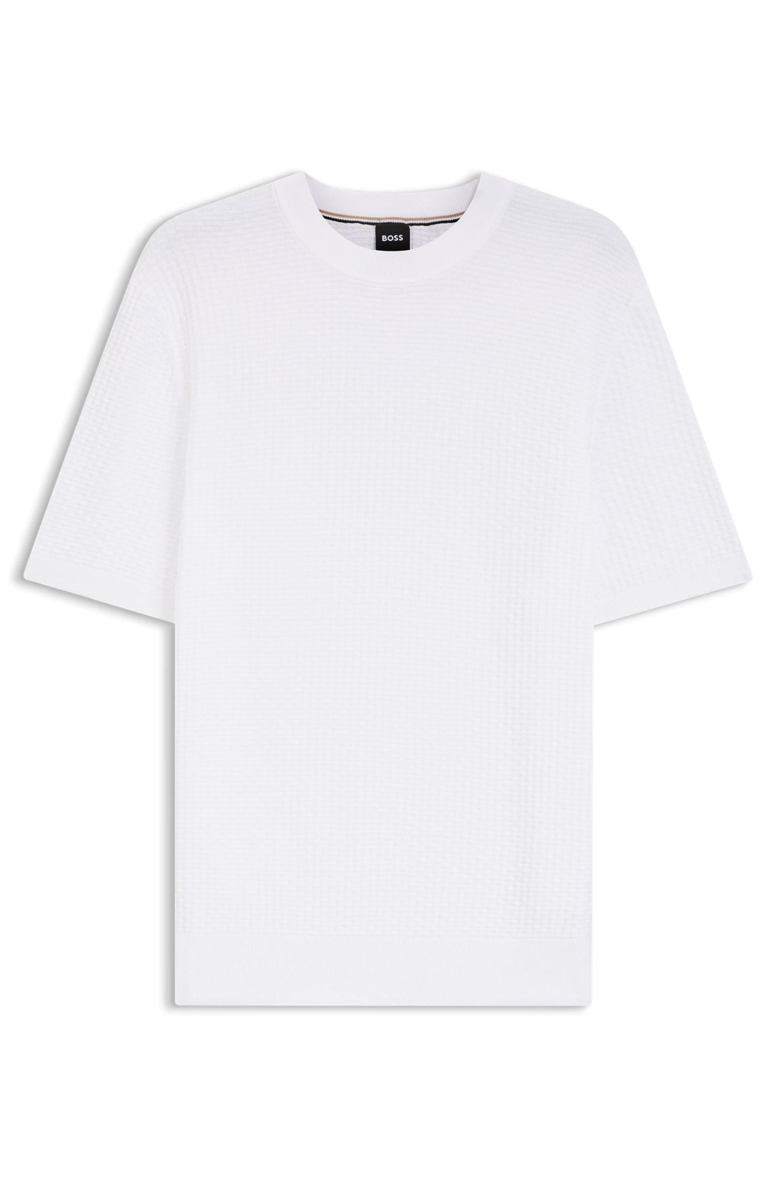 Maglione  in cotone con lavorazione a maglia 50560468 100 BOSS 