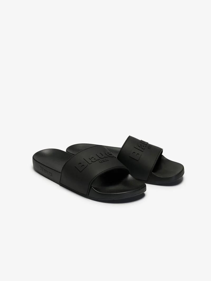 Jasper03 puc beach slipper S6JASPER03PUC BLK BLAUER SHOES 