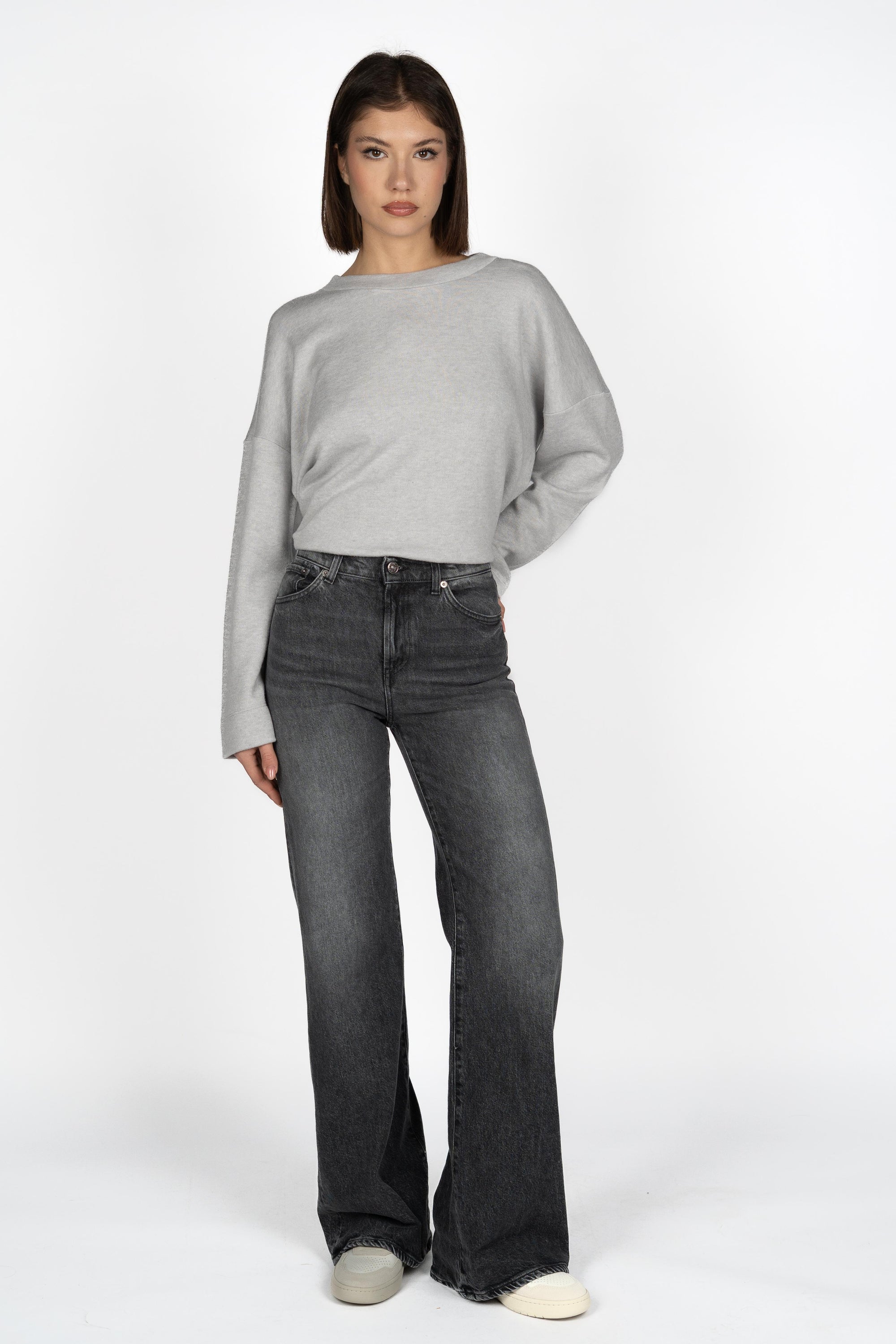 Jeans Amber wide leg in denim stretch DP619DSE377LO1 999 DONDUP 