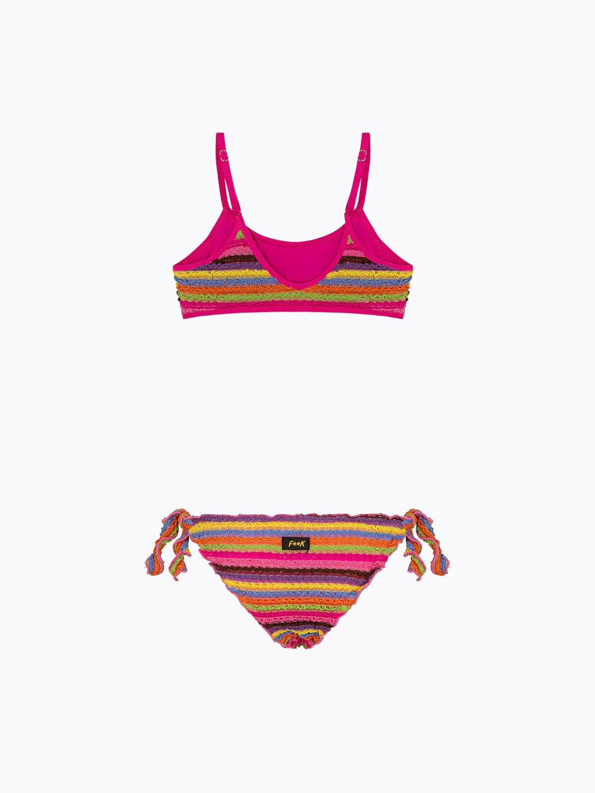 Bikini Bambina F**K Top con Slip Regolabile Multicolor FJ26SG0601 MC F**K 