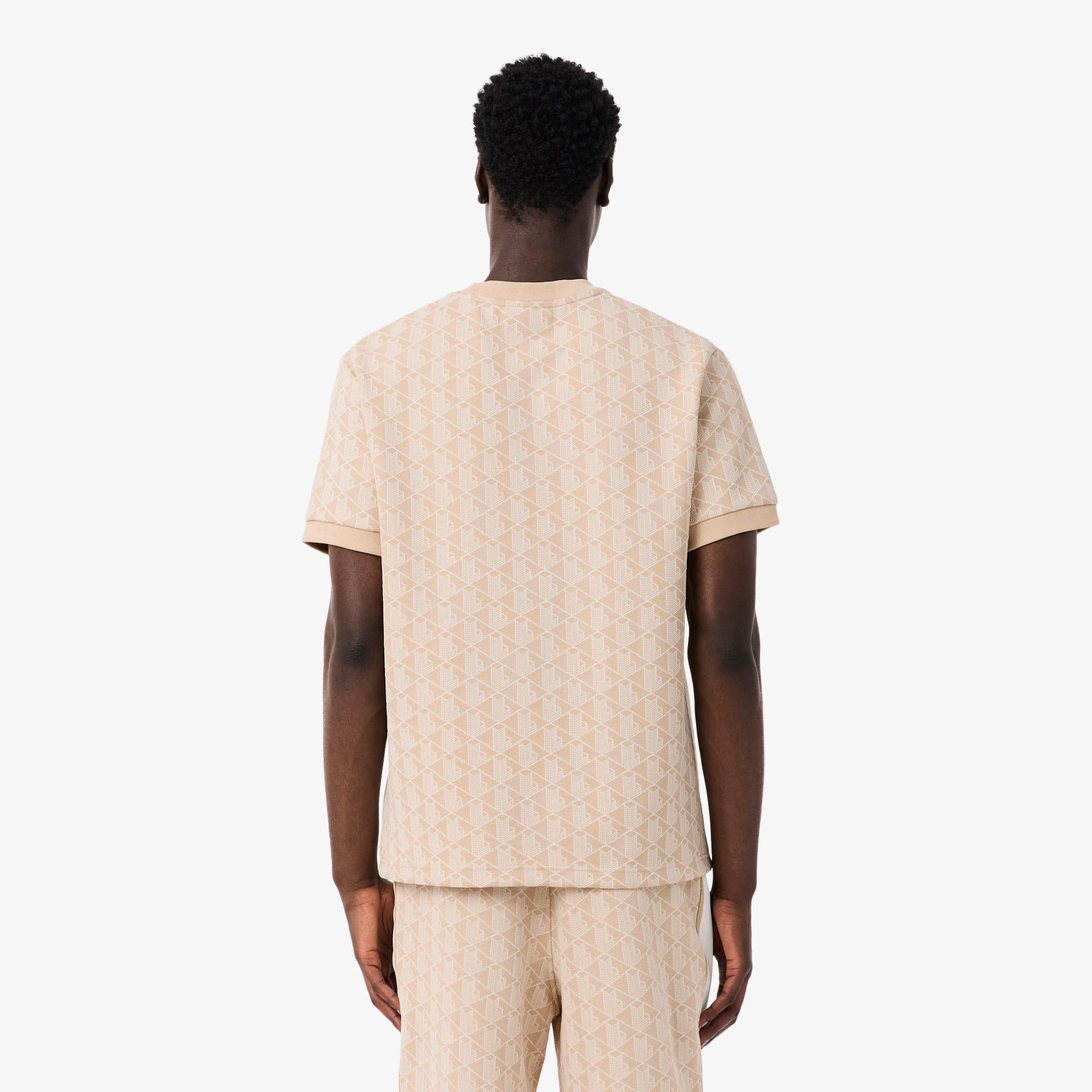 T-shirt slim fit con monogramma jacquard TH1197 8GI LACOSTE 