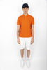 Orange piqué polo shirt Custom Slim Fit