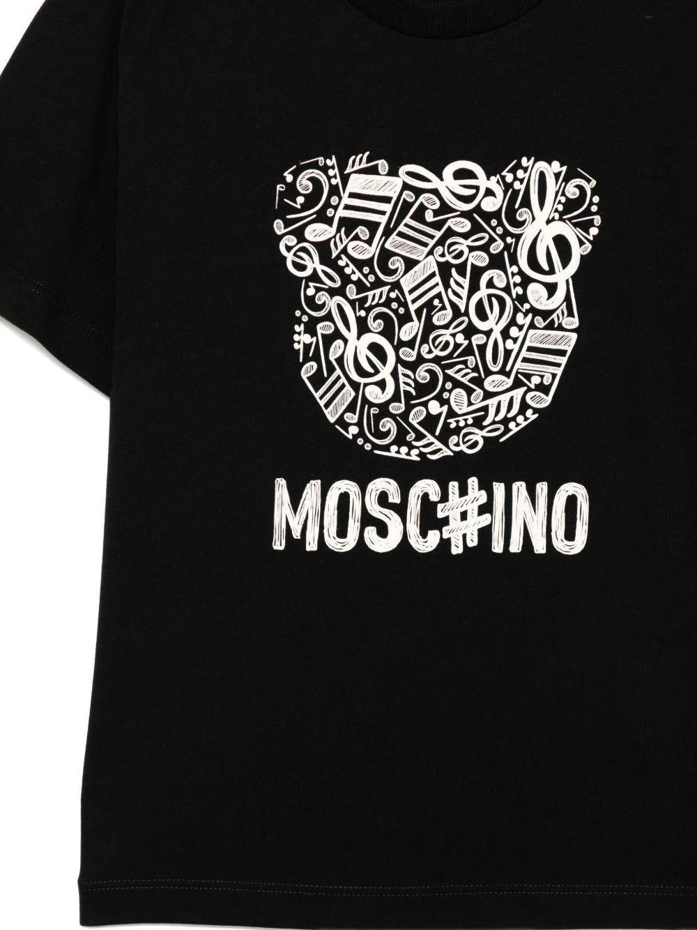 T-shirt con stampa grafica HQM05GLAA10 60100A MOSCHINO KID 