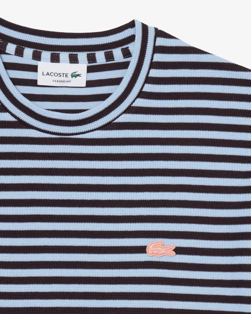T-shirt in cotone testurizzato a righe TH2193 4I3 LACOSTE 