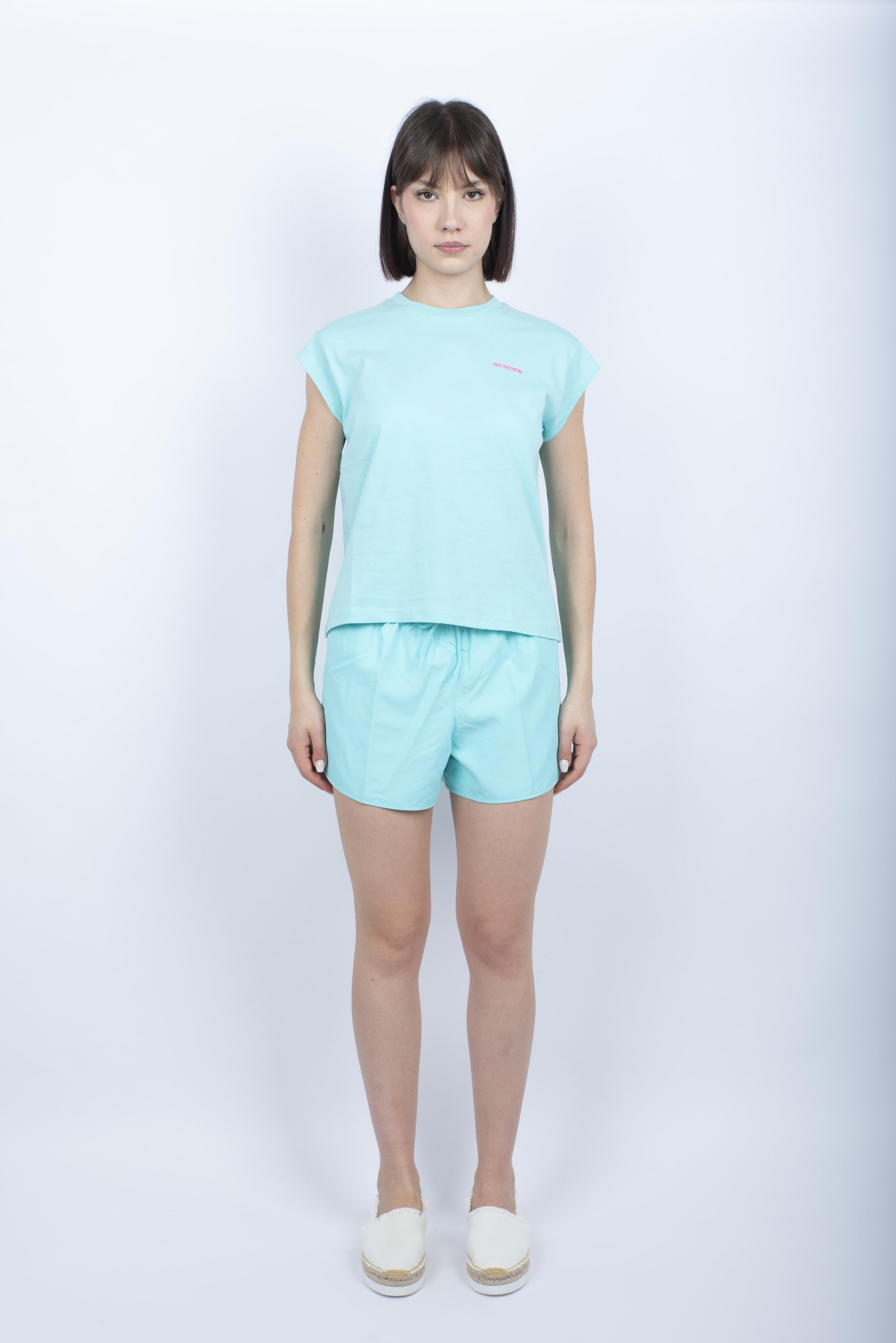 T-shirt con stampa Degradé blue java W372TEJS000 A7301 SUNDEK 