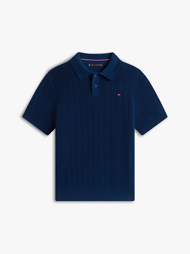 Polo in maglia traforata KB0KB10251T C1G TOMMY HILFIGER 