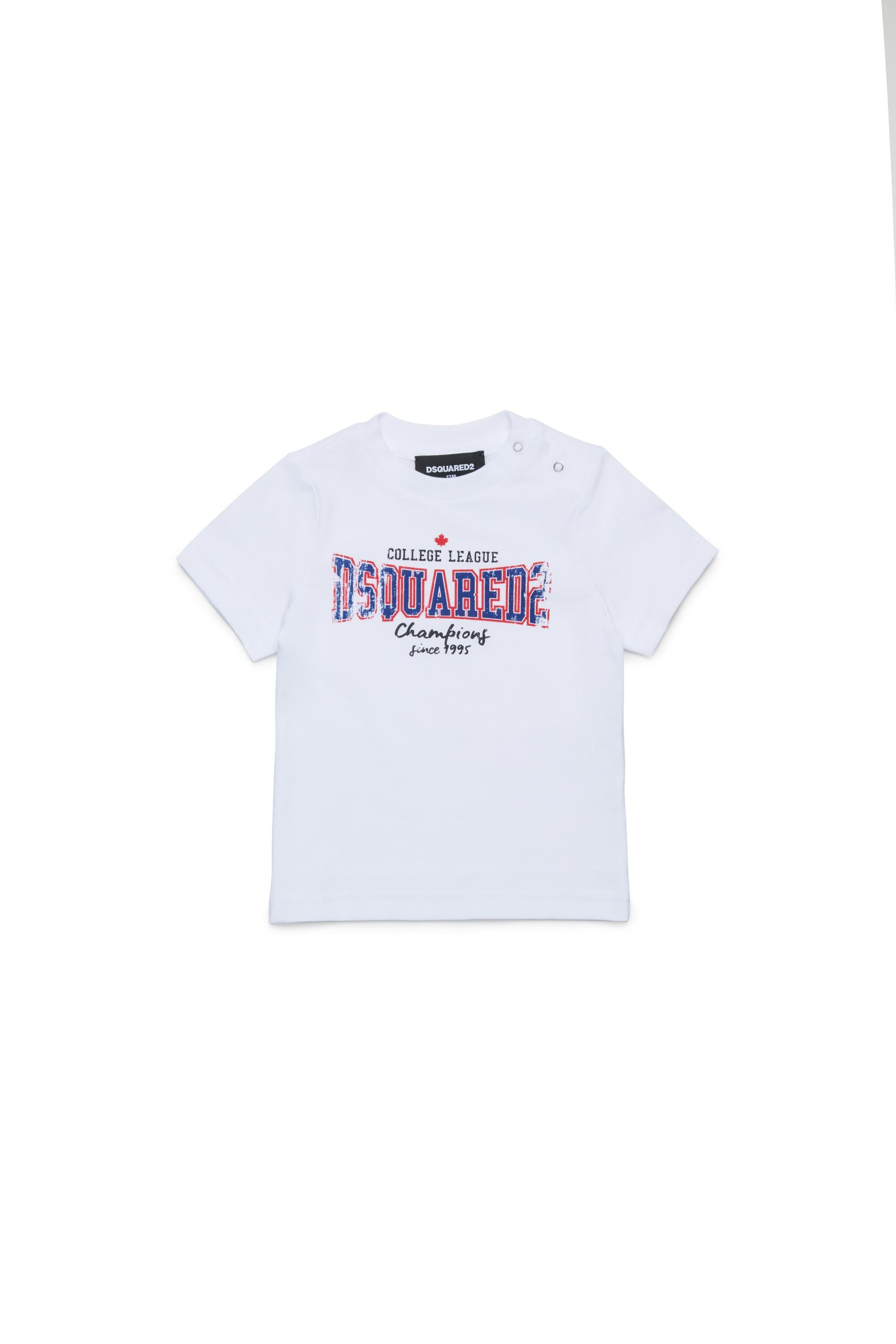 D2Kids Newborn College T-shirt White  DQ2855D0ACD DQ100 DSQUARED2 