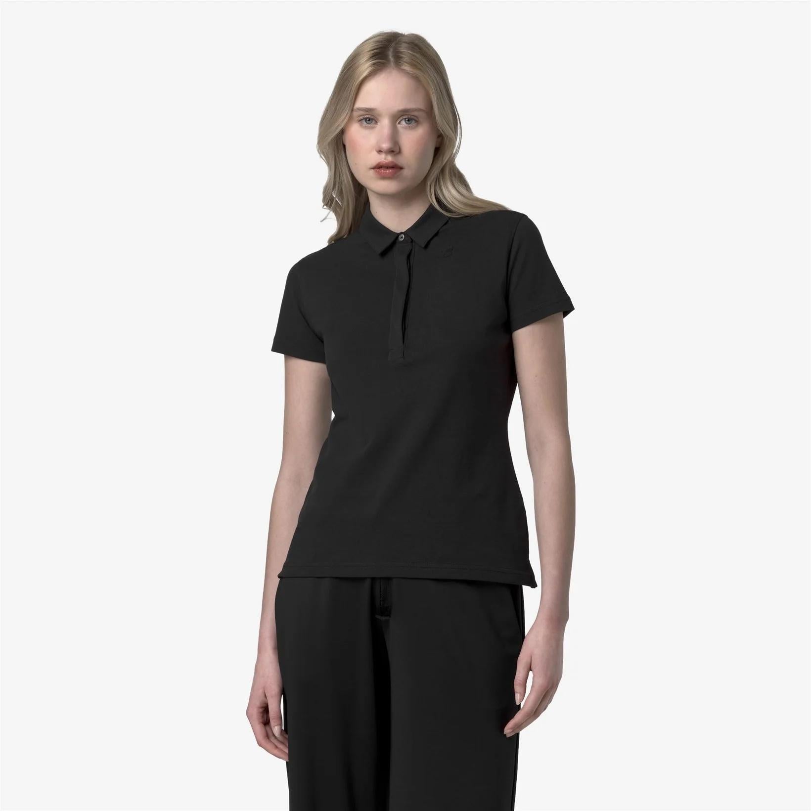 Polo Amedea Pique donna nero K1127GW USY K-WAY 