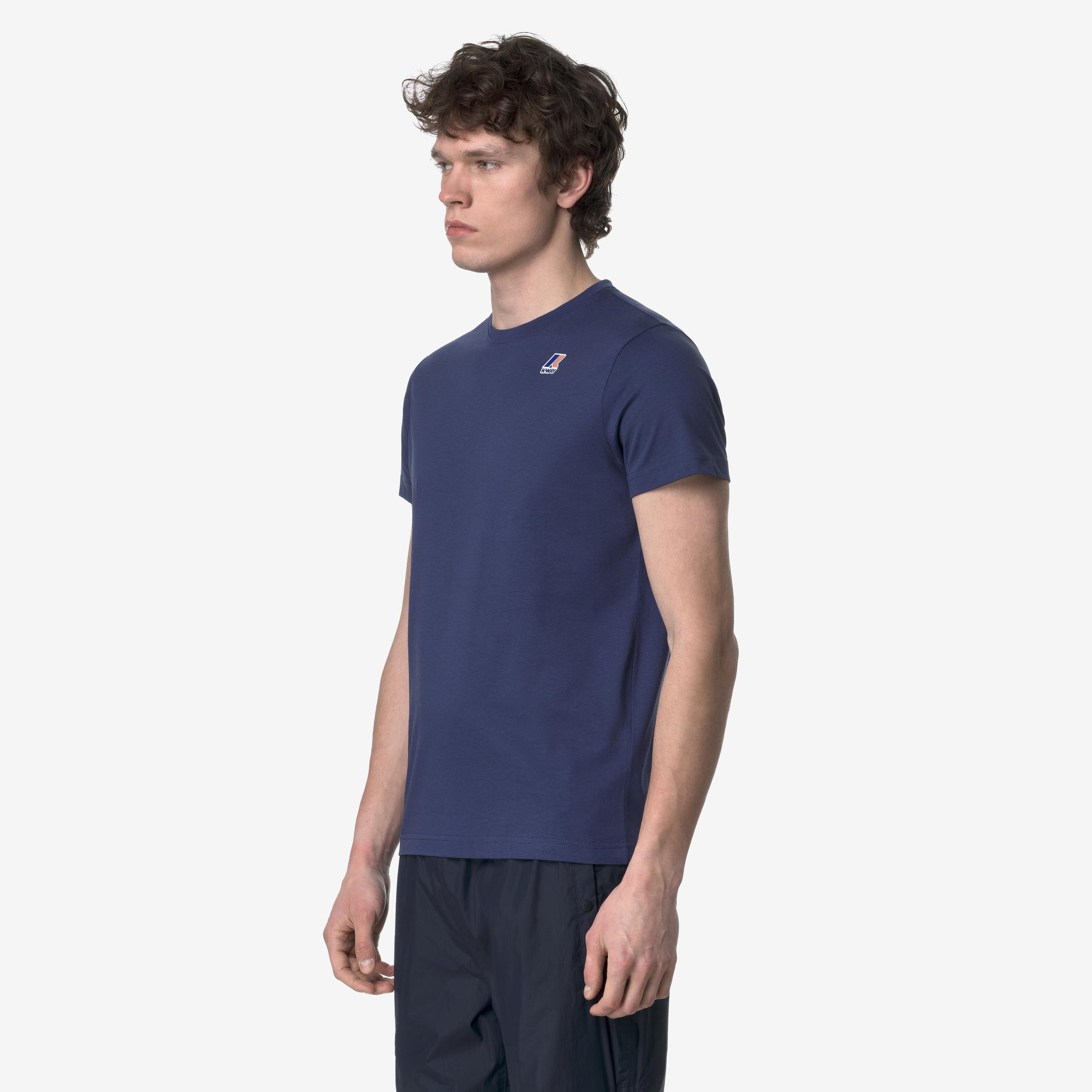T-shirt unisex blu in cotone  con logo K007JE0 867 K-WAY 