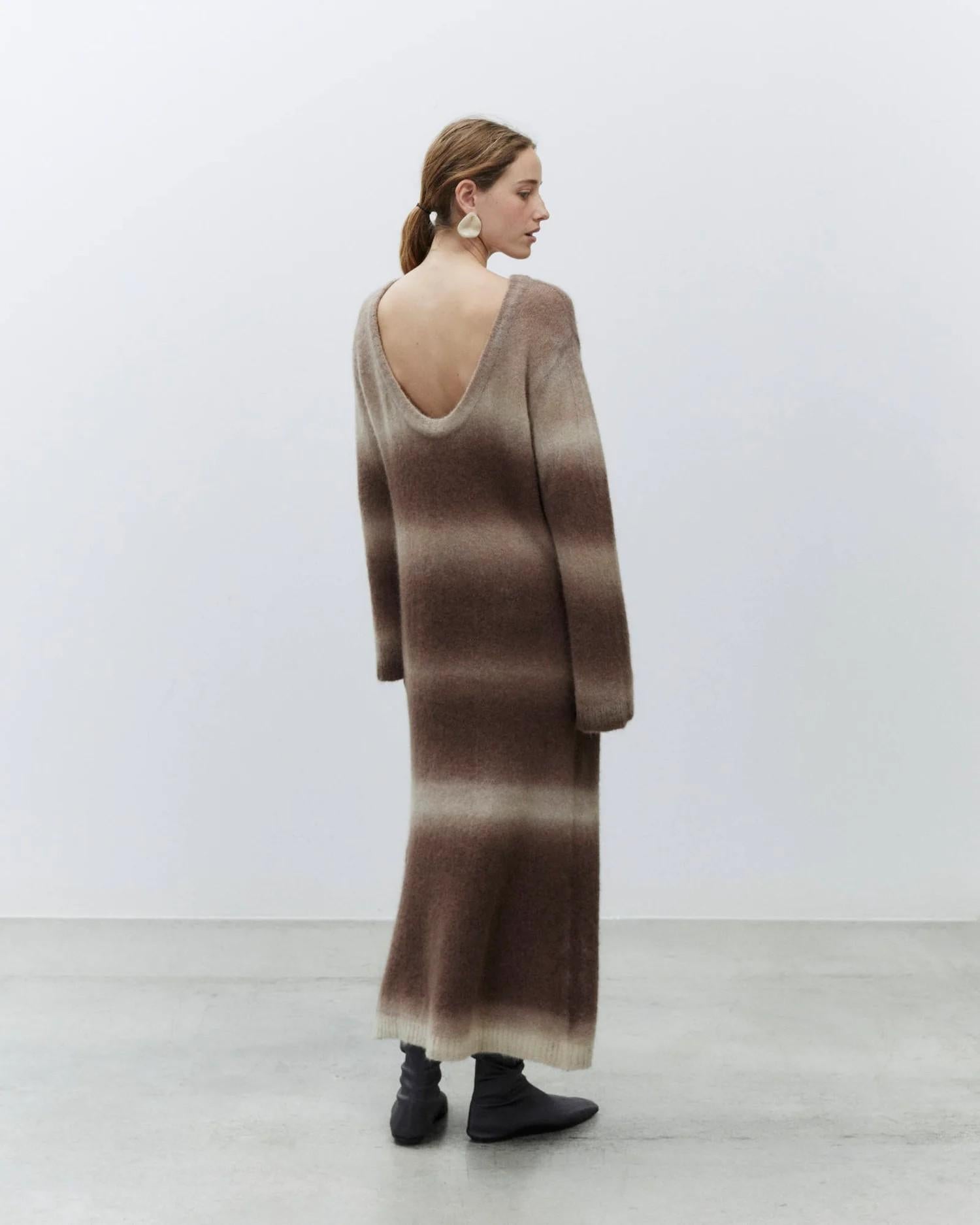 Abito lungo soft alpaca 265313 SFM ALYSI CHOCOLAT 