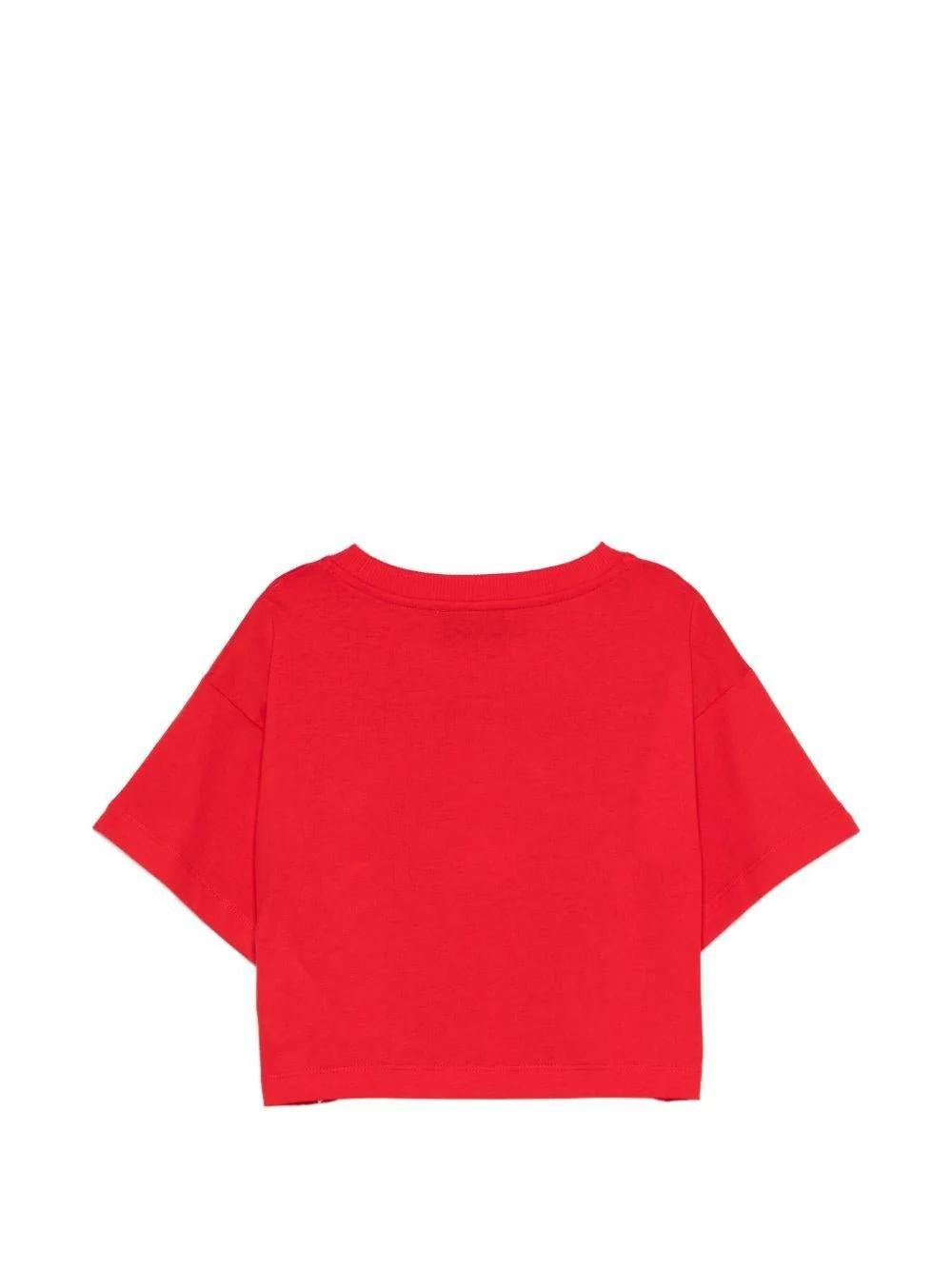 T-shirt con stampa ciliegie HDM06YLAA02 50109A MOSCHINO KID 