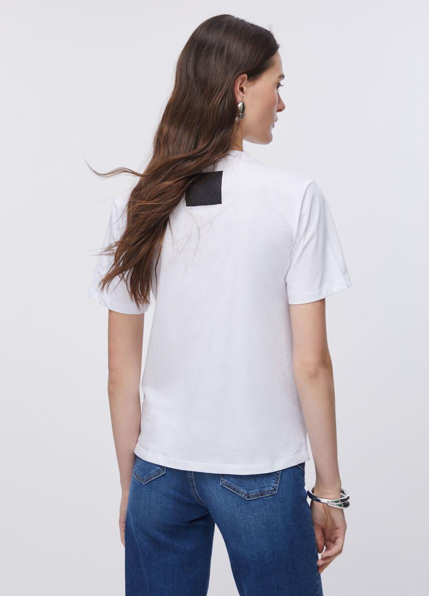 T-shirt con castoni gioiello CA6193J3868 11111 LIU JO BLACK 