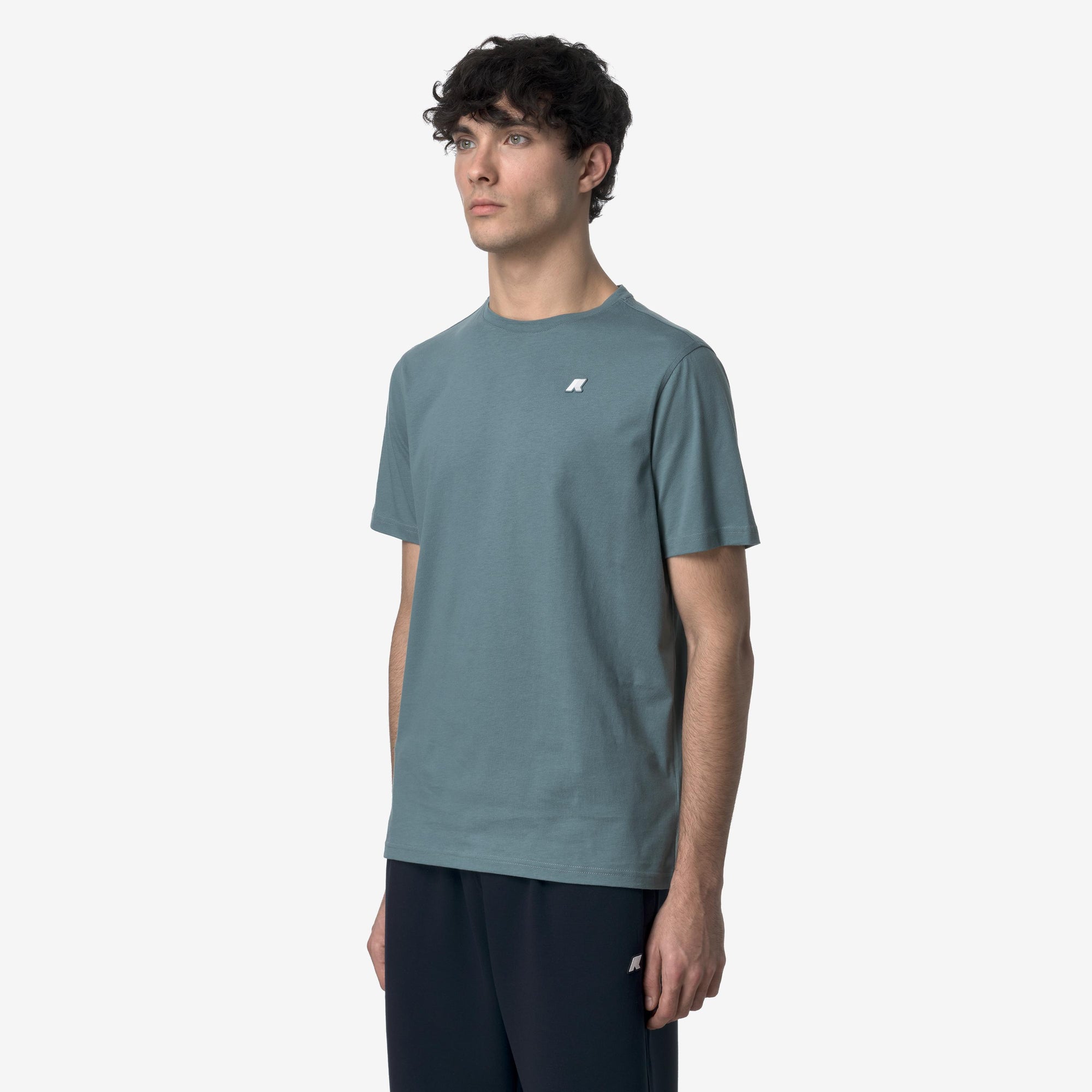 T-Shirt in Cotone Slim Fit Uomo verde K7125UW H04 K-WAY 