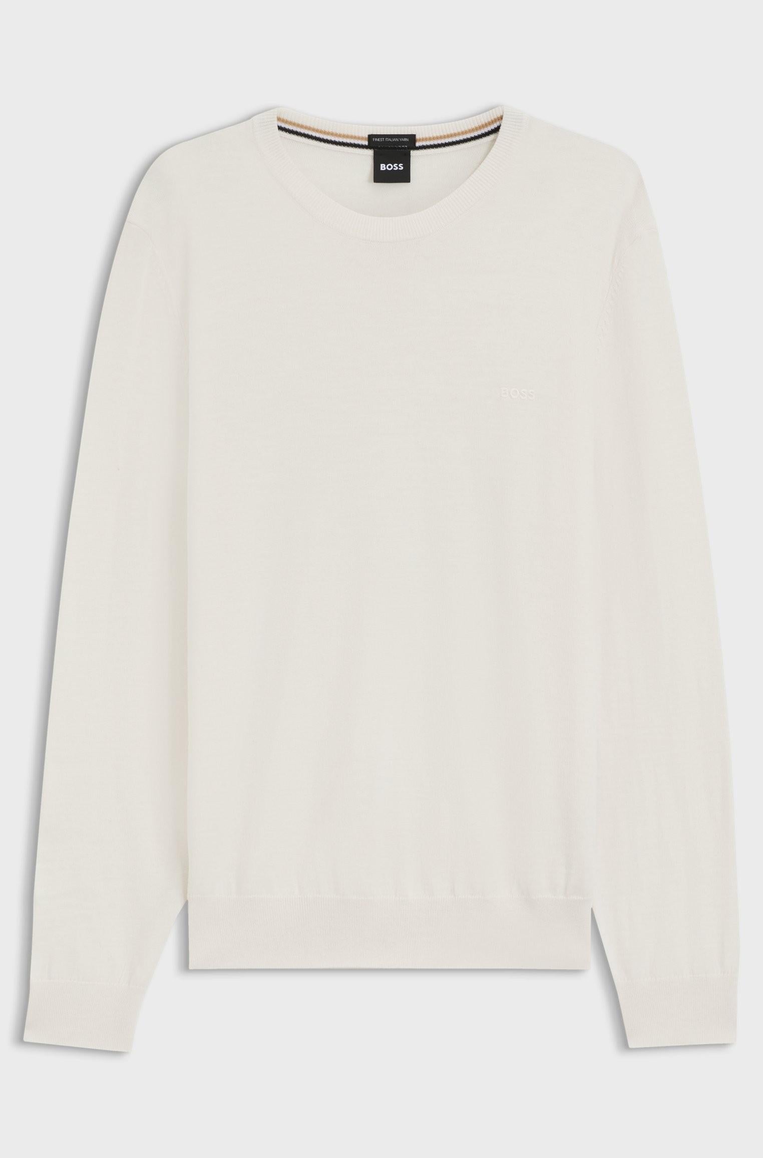 Maglione regular fit in lana vergine con logo ricamato 50476364 131 BOSS 