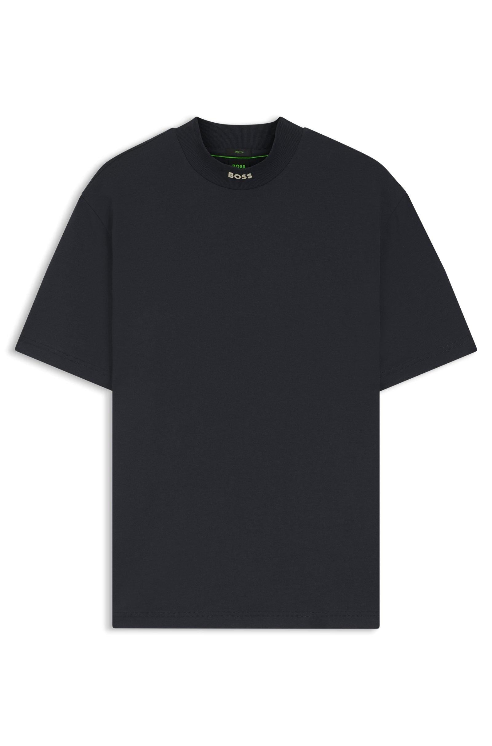 Logo-collar T-shirt in stretch cotton 50555527 402 BOSS 