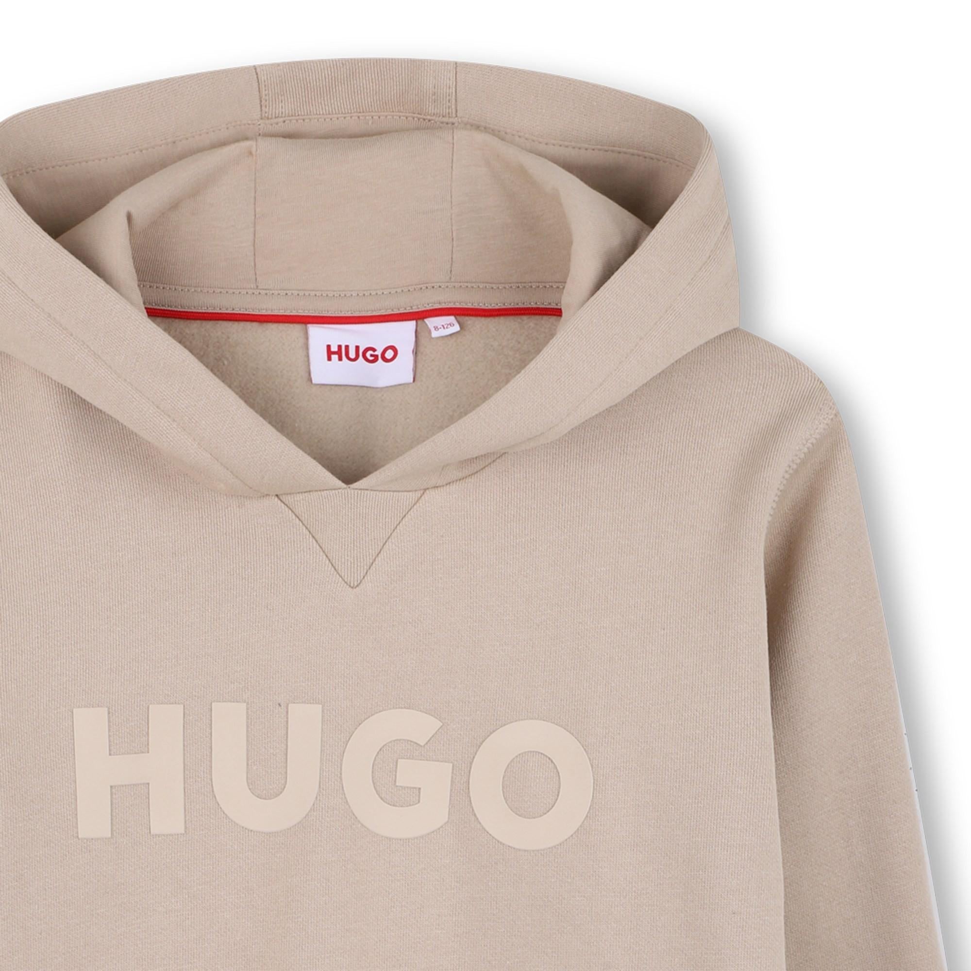 Felpa con cappuccio in misto cotone con logo stampato G00446 249 HUGO 