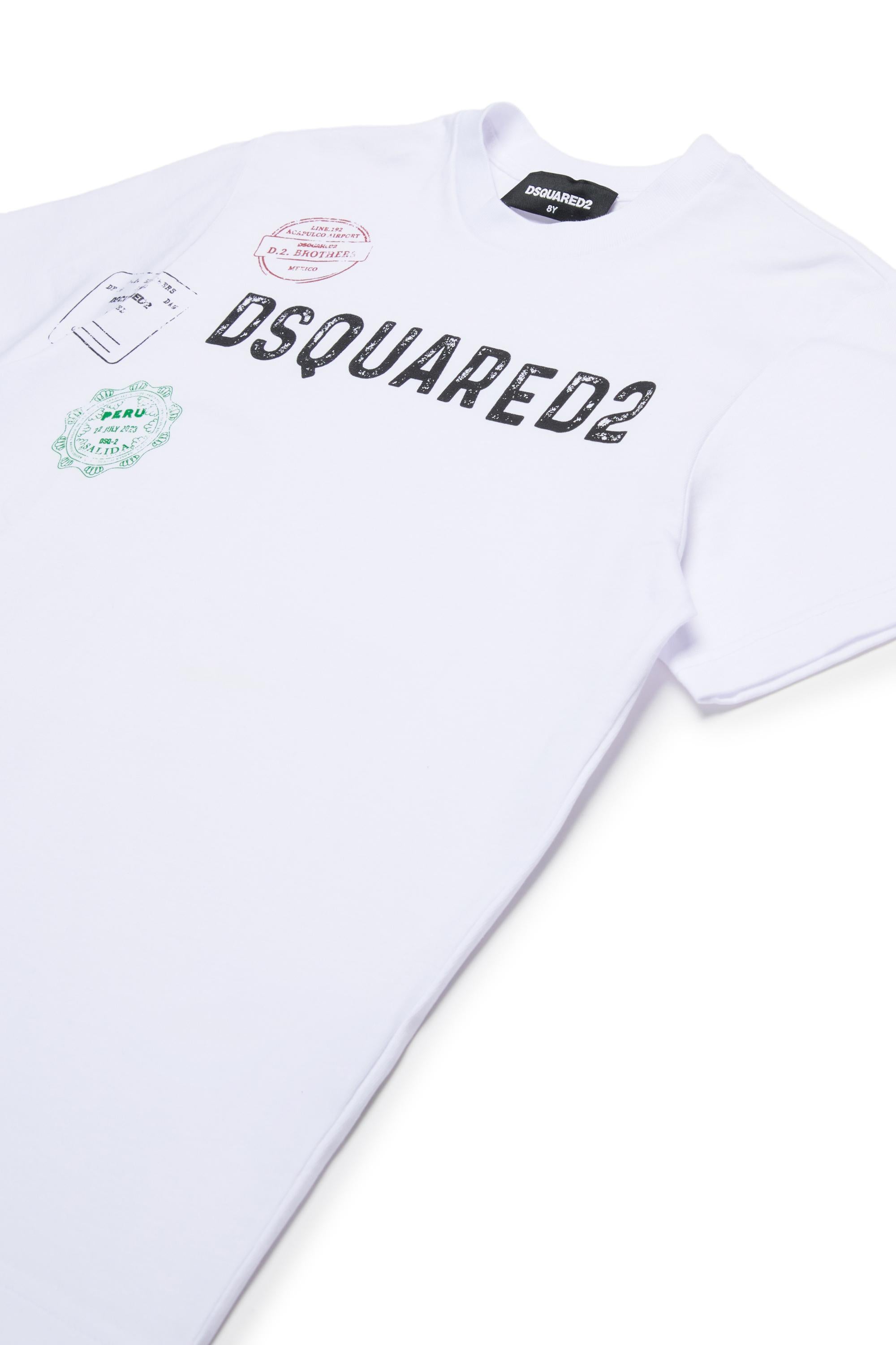 D2Kids Junior Logo T-shirt White DQ2753D0015 DQ100 DSQUARED2 