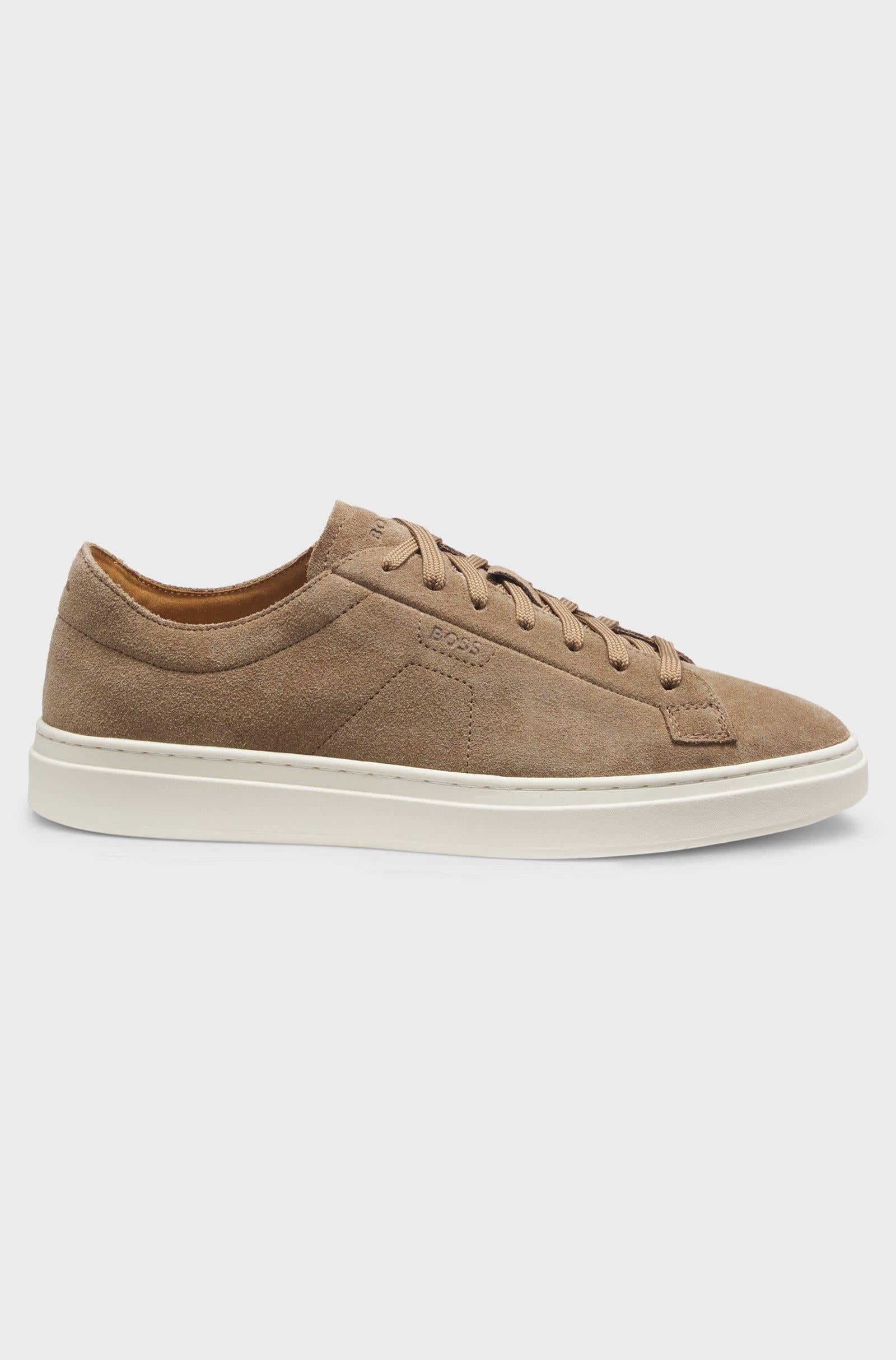 Sneakers in pelle scamosciata con logo goffrato 50563162 260 BOSS SHOES 