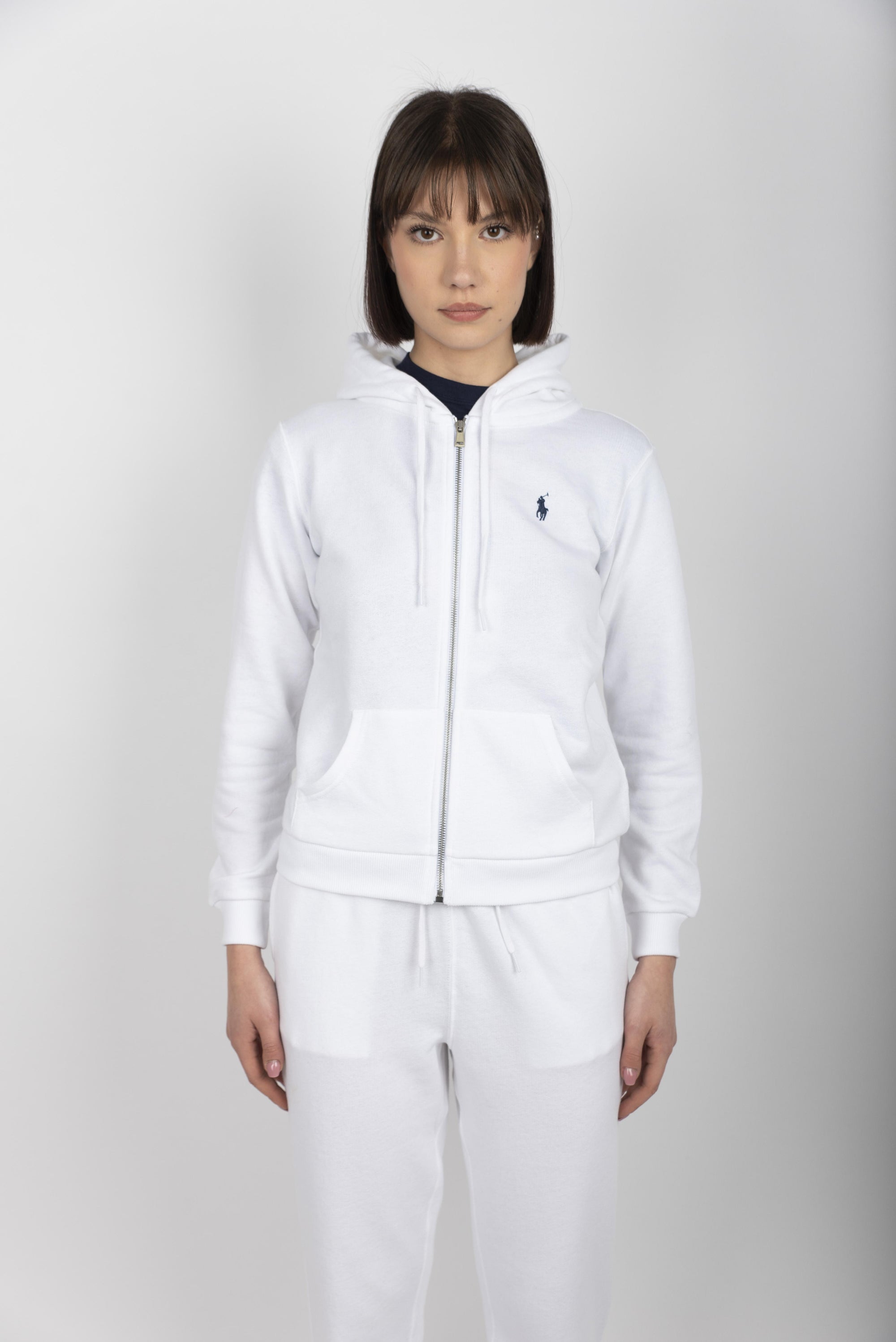 Felpa con cappuccio e cerniera bianco  211935584 008 POLO RALPH LAUREN 