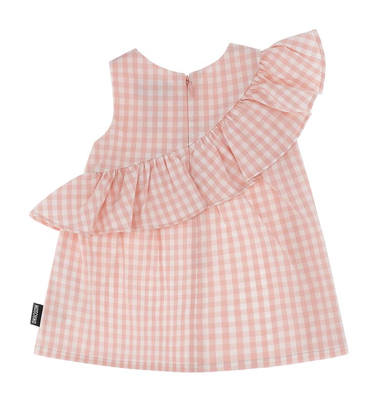 Abito a quadri con scollo rotondo MDV0C3LME05 85010 MOSCHINO BABY 