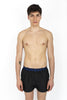 Swim boxer midi nero con waist logo blu