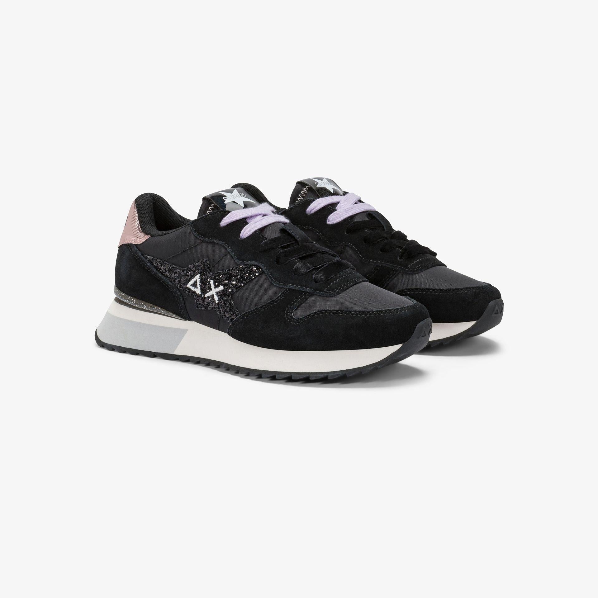 Sneaker Stargirl Glitter in nylon e suede Z45217 11 SUN68 SHOES 
