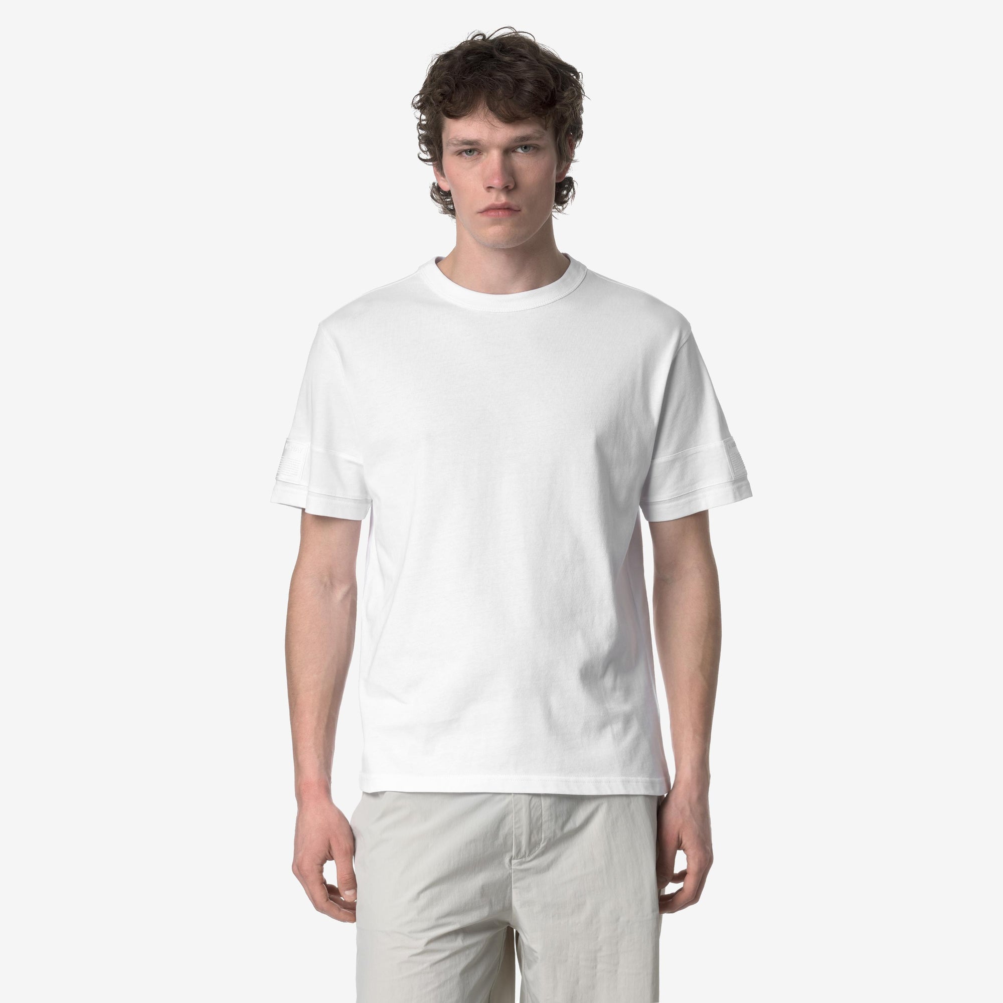 T-shirt casual da uomo in cotone bianco K2135KW 001 K-WAY 