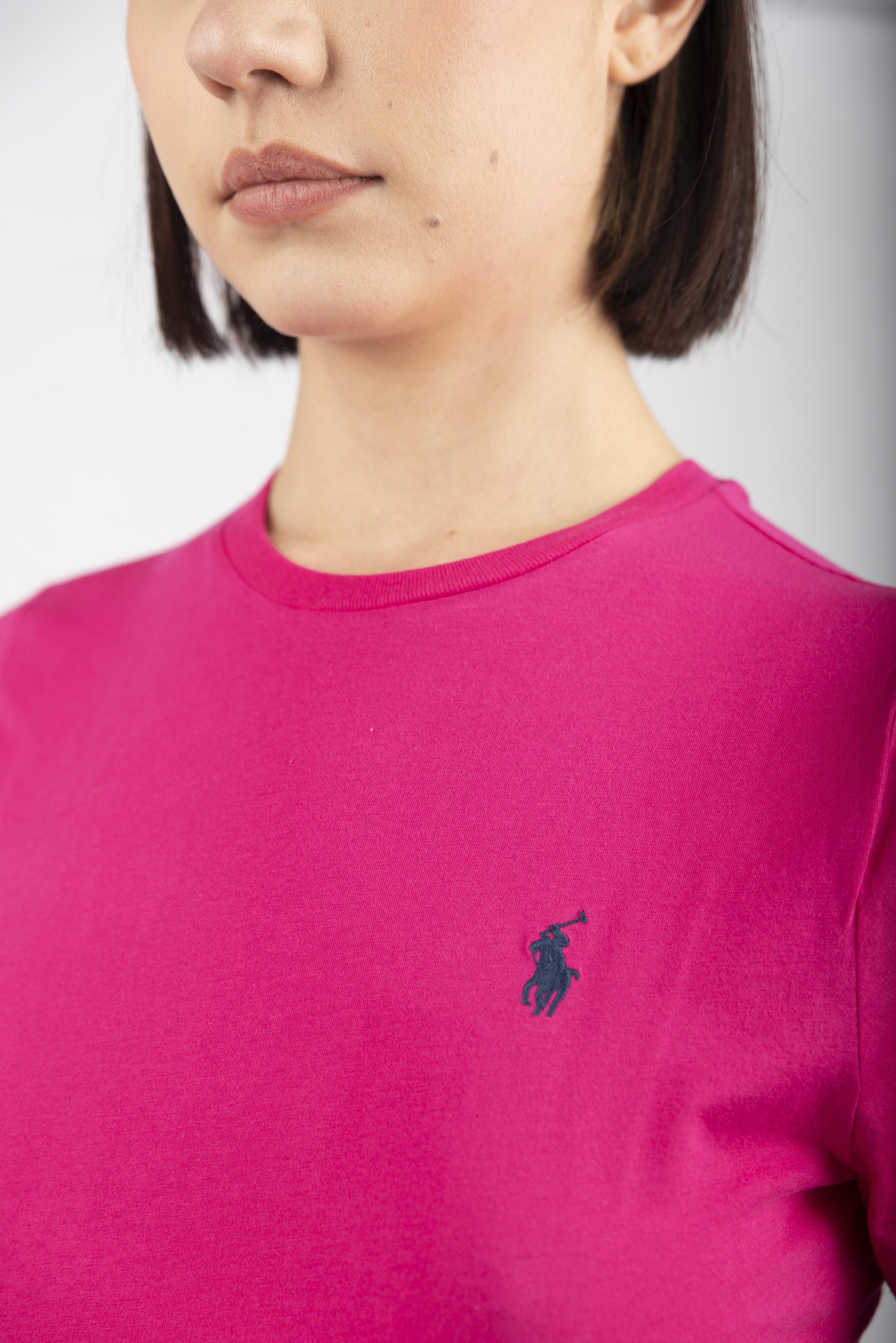 Maglia a girocollo in jersey di cotone bright pink  211898698 031 POLO RALPH LAUREN 
