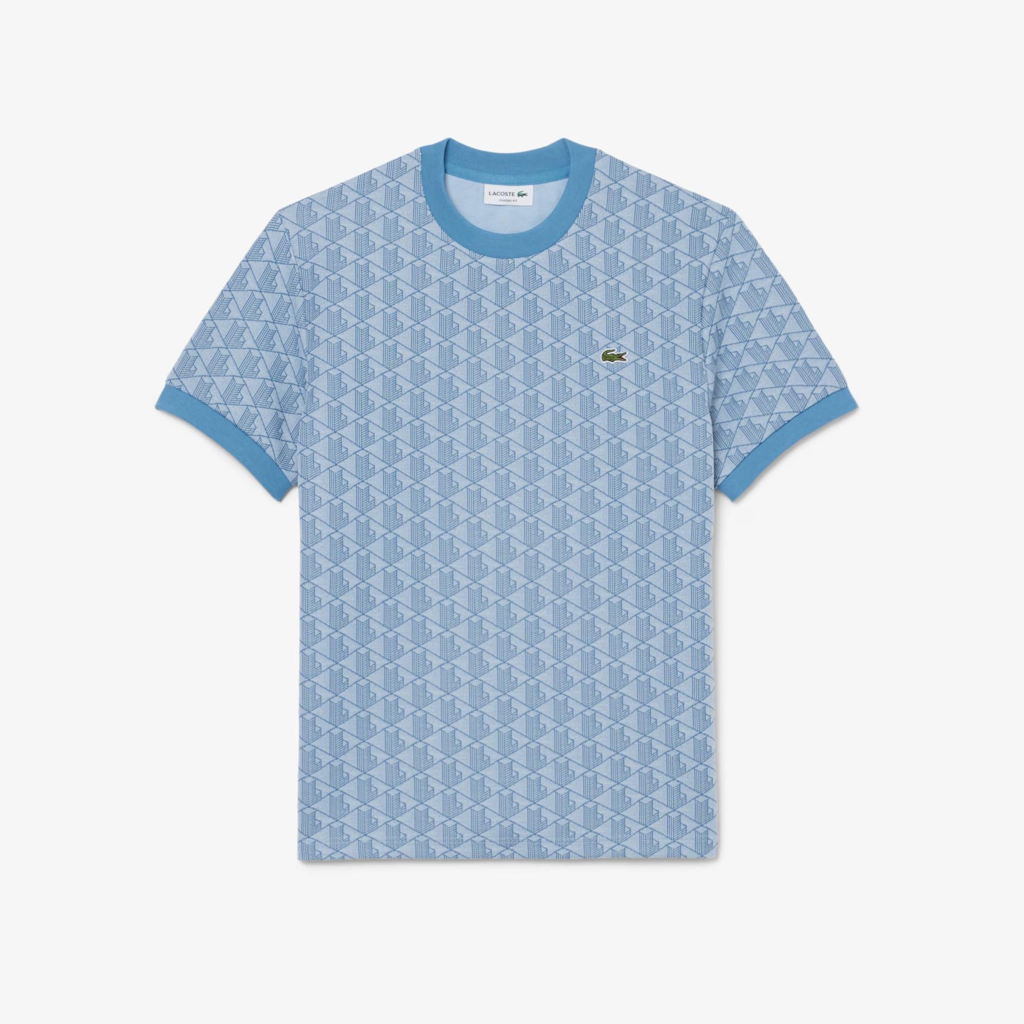 T-shirt slim fit con monogramma jacquard TH1197 1QI LACOSTE 