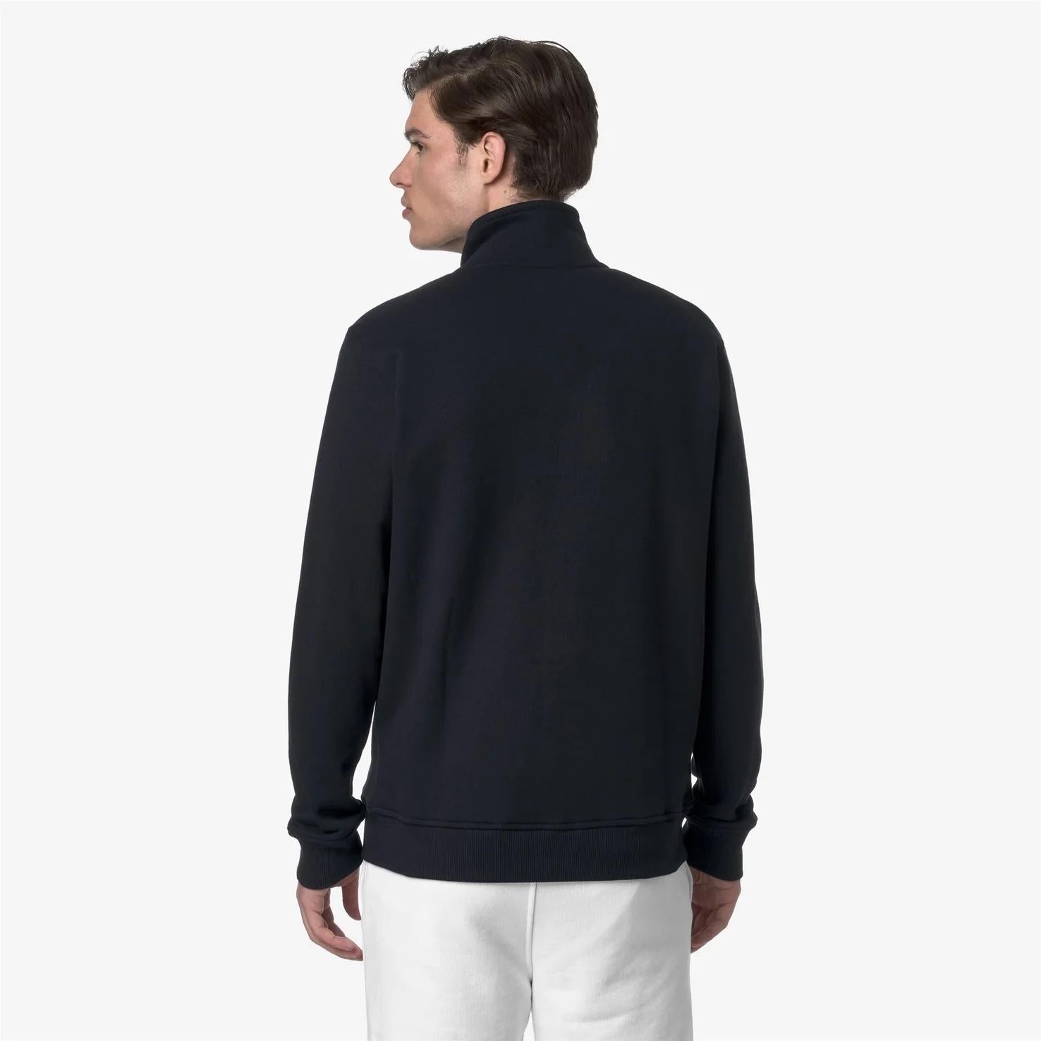Giacca in pile casual da uomo blu con collo alto e tasche K31366W K89 K-WAY 