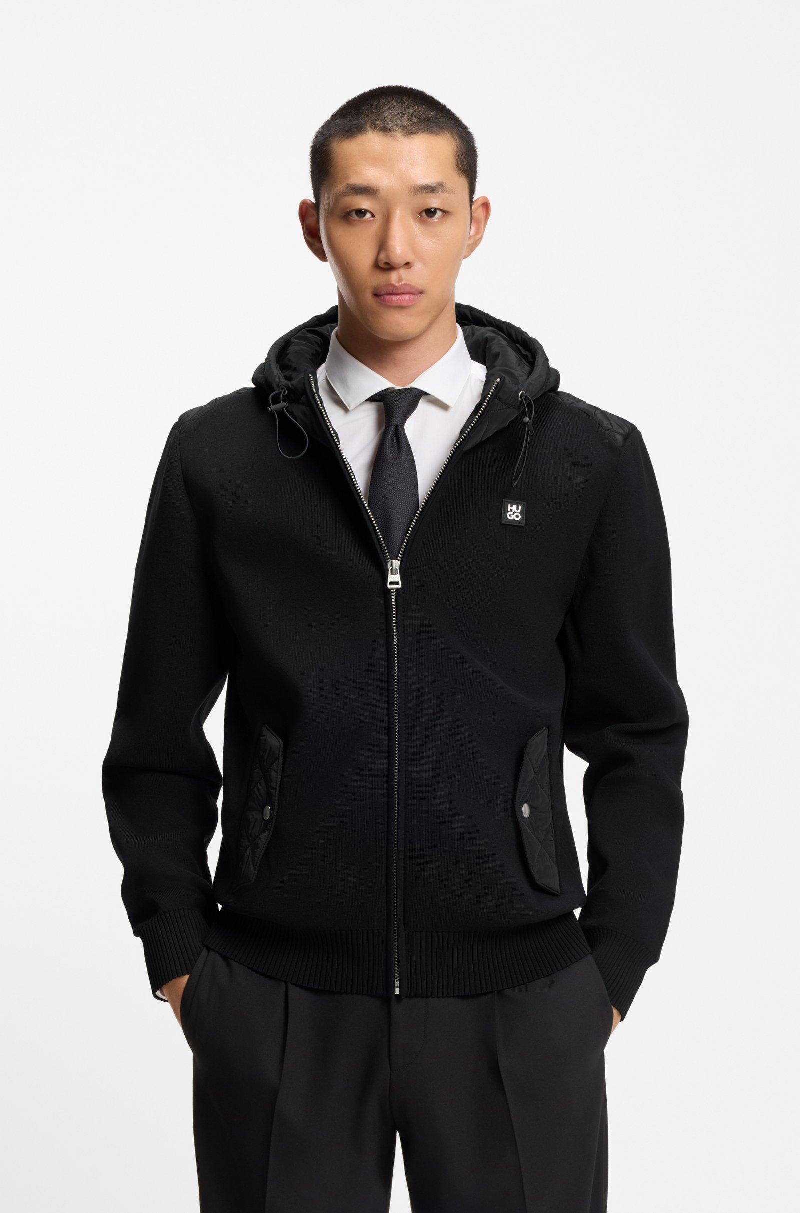 Giubbotto regular fit in materiali misti 50547003 001 HUGO 