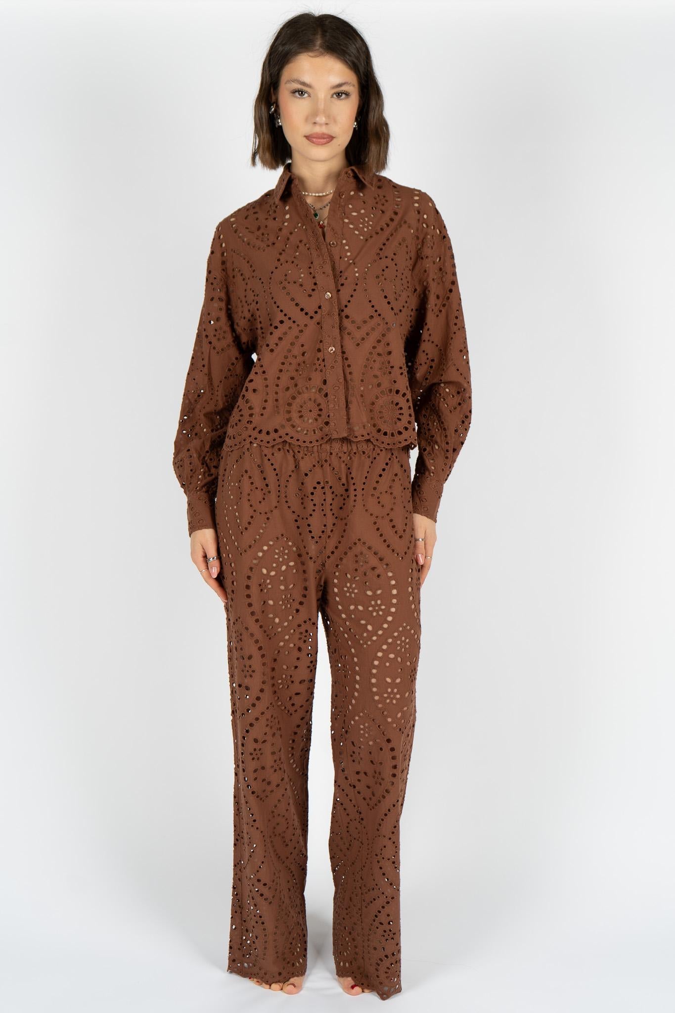 Pantaloni Inez in sangallo IEN0002 01005L MC2 SAINT BARTH 