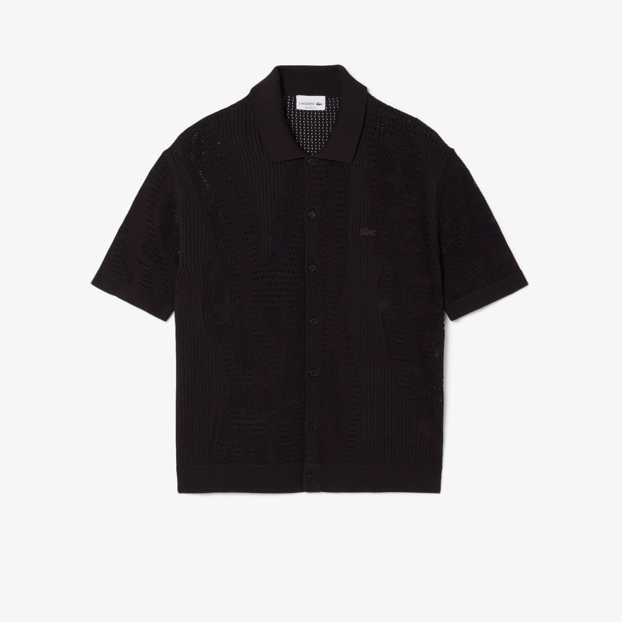 Camicia in maglia  motivo coccodrillo AH0796 3LA LACOSTE 