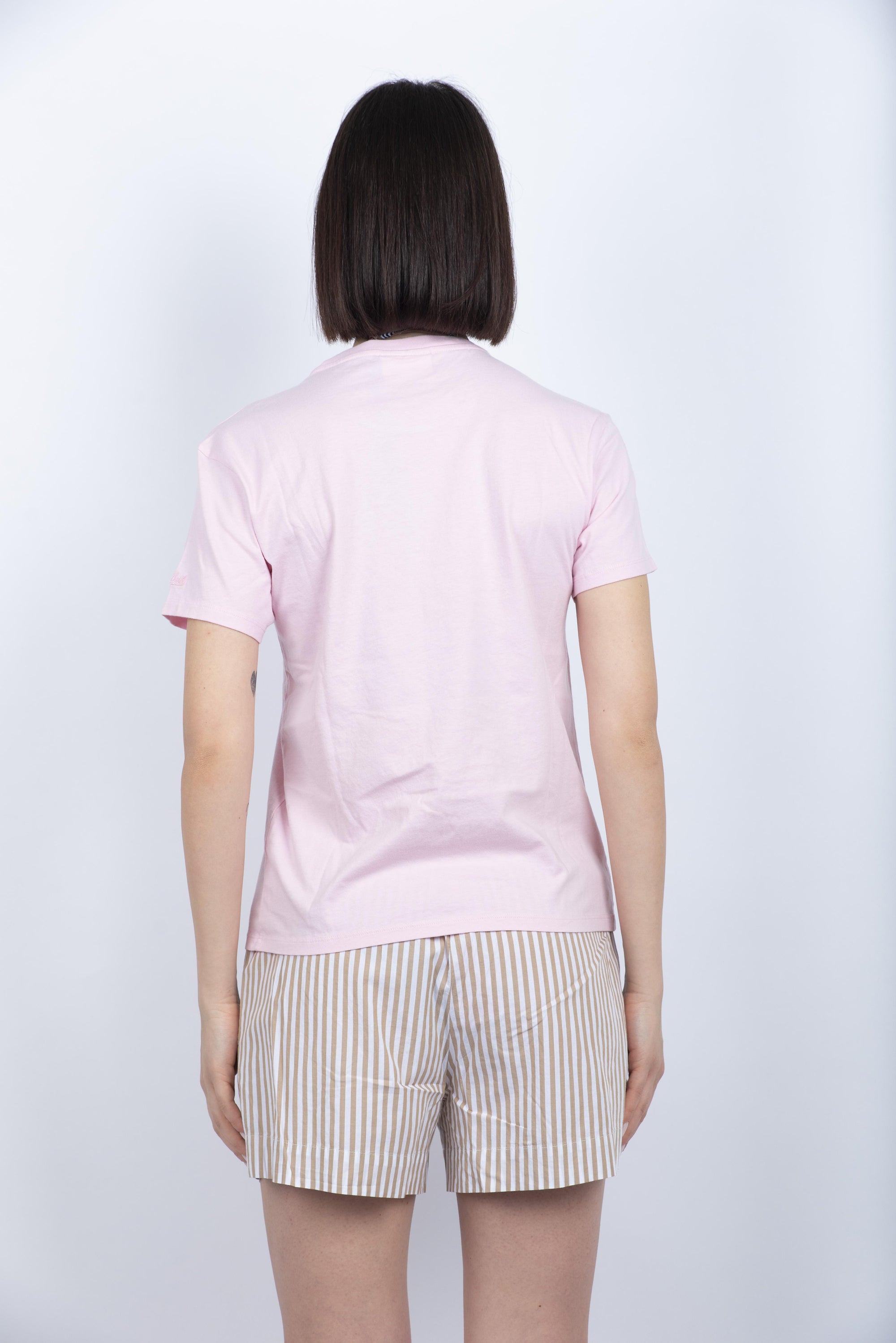 T-shirt Emilie in cotone rosa con ricamo EMI0001 02920H MC2 SAINT BARTH 