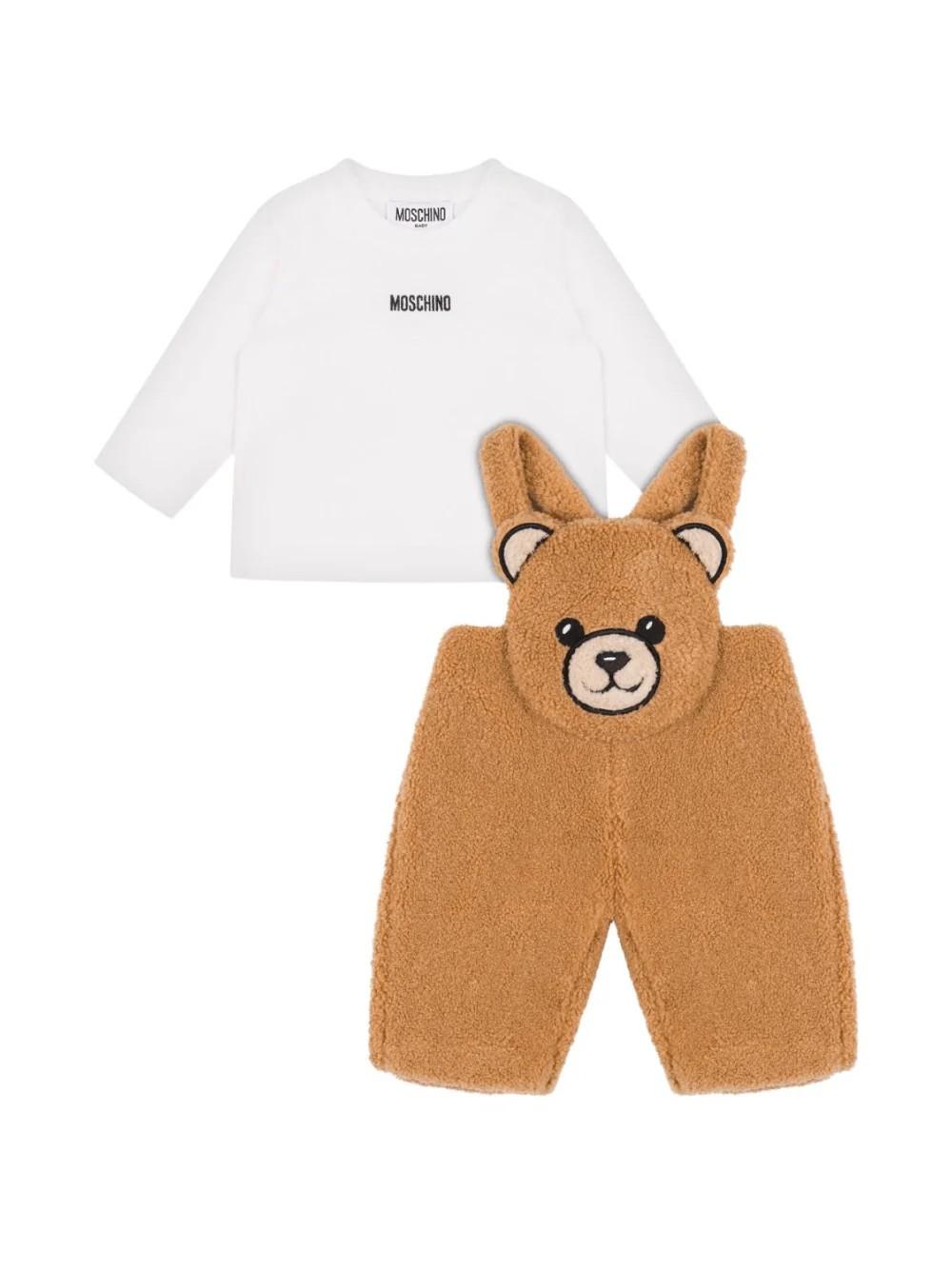 Set salopette e t-shirt per neonato MUK058LIA00 20351 MOSCHINO BABY 