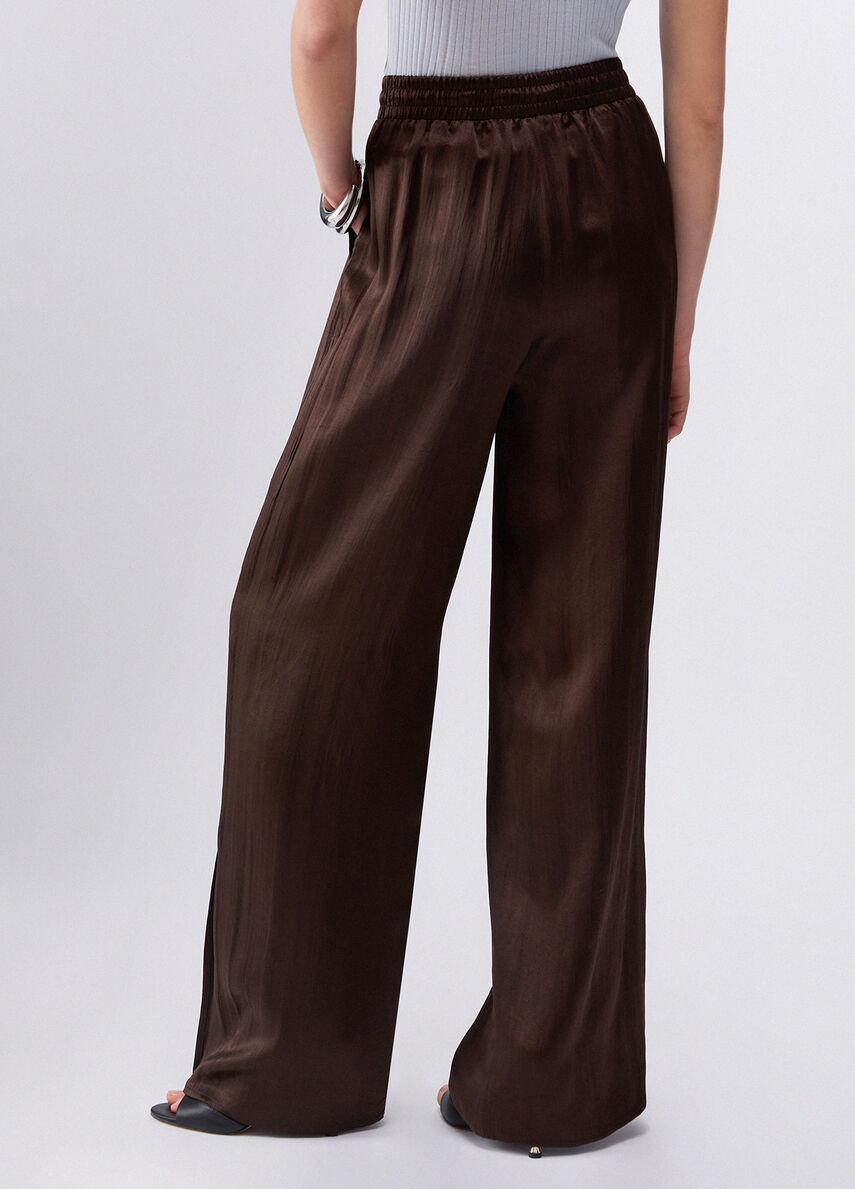 Pantaloni in raso con spacchetti CA6147T450A P9576 LIU JO BLACK 