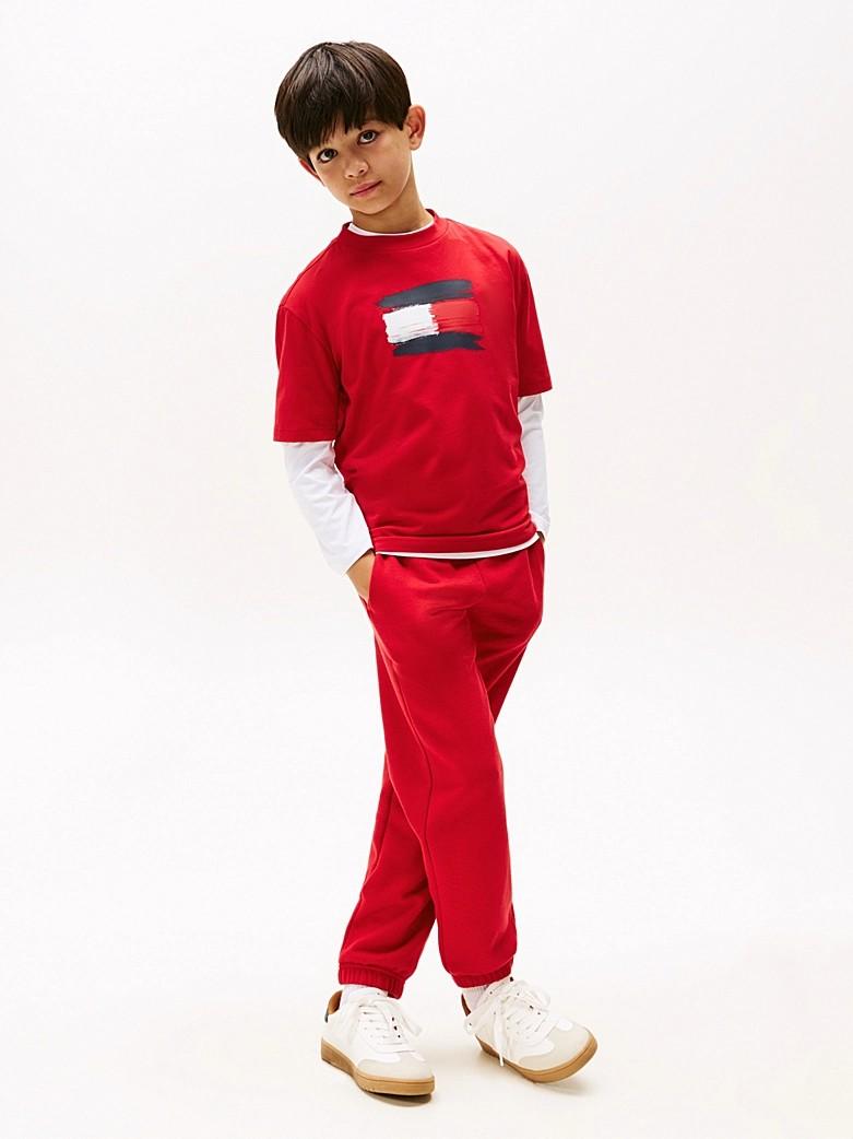 T-shirt in puro cotone con bandiera KB0KB10111T XLD TOMMY HILFIGER 