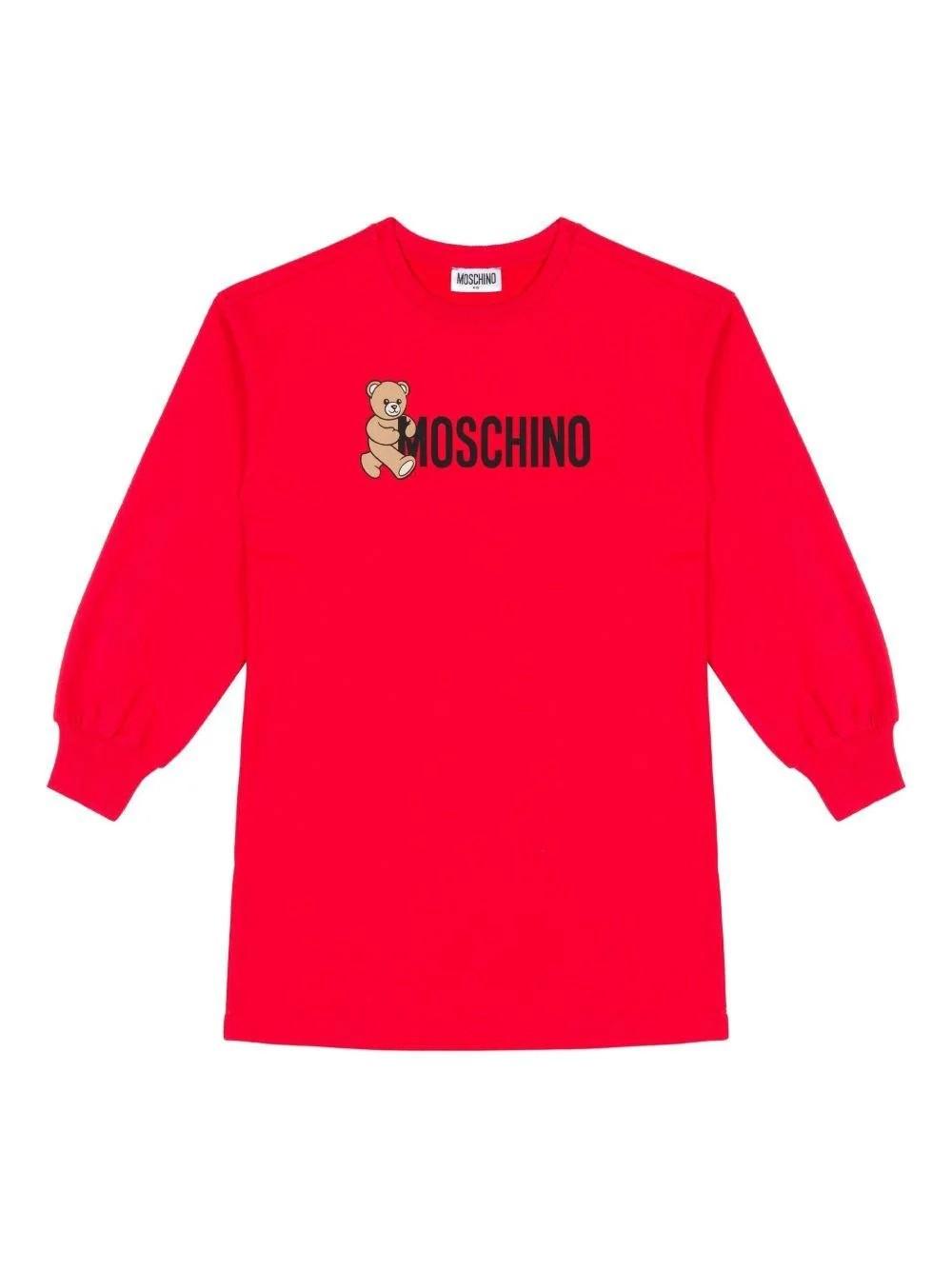 Abito con stampa Teddy Bear HDV0GYLCA83 50109 MOSCHINO KID 