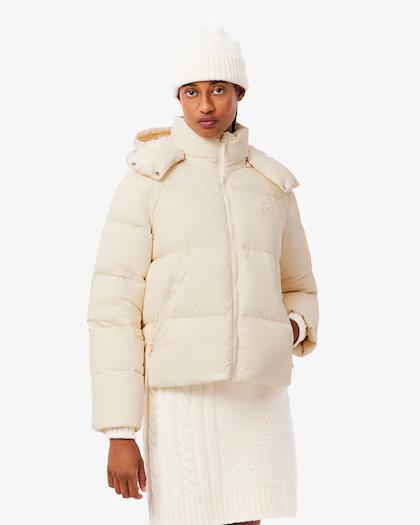 Piumino con cappuccio in taffetà relaxed fit BF3262 XFJ LACOSTE 