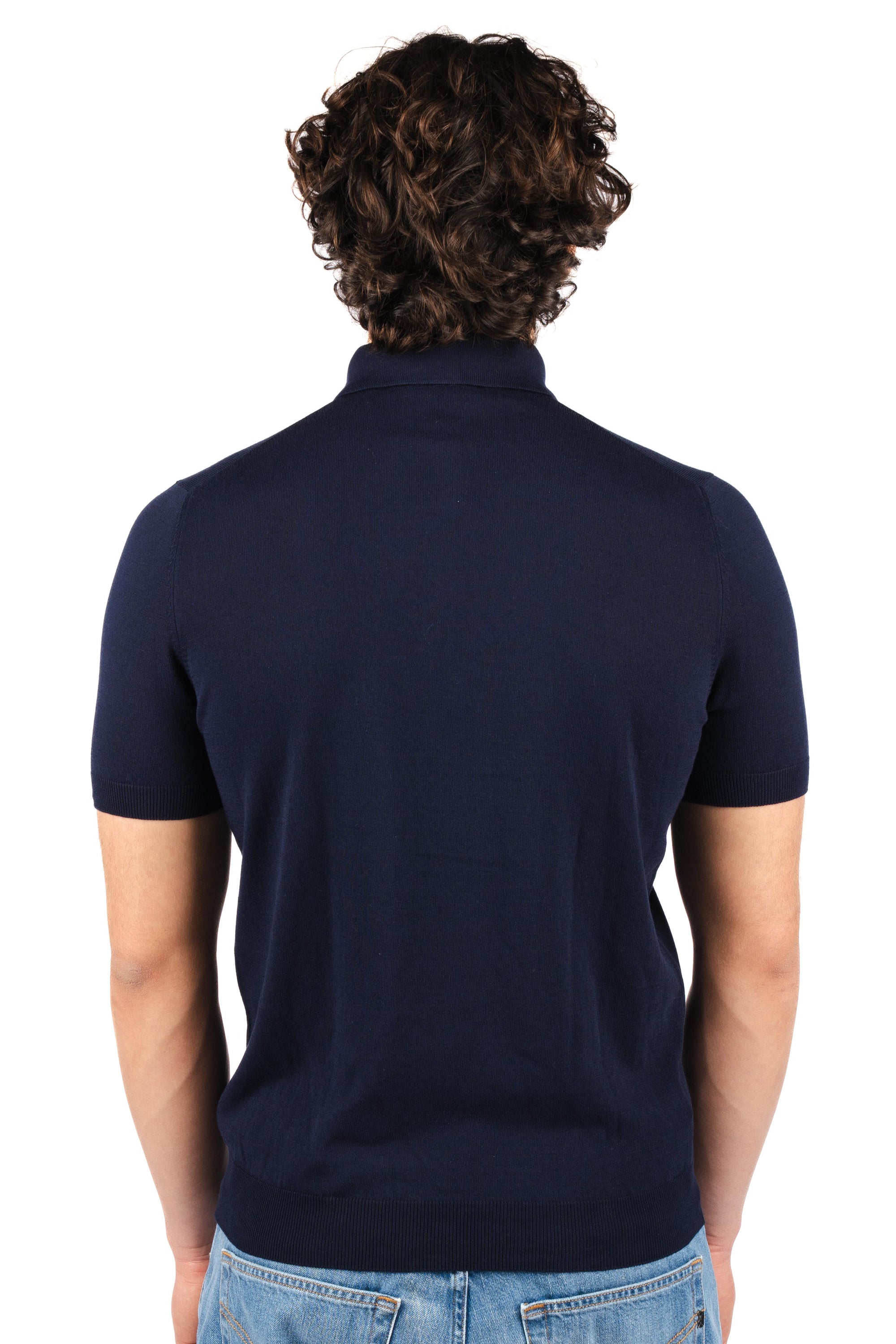 Polo in maglia fresh cotton blu navy 57119/20615 598 GRAN SASSO 