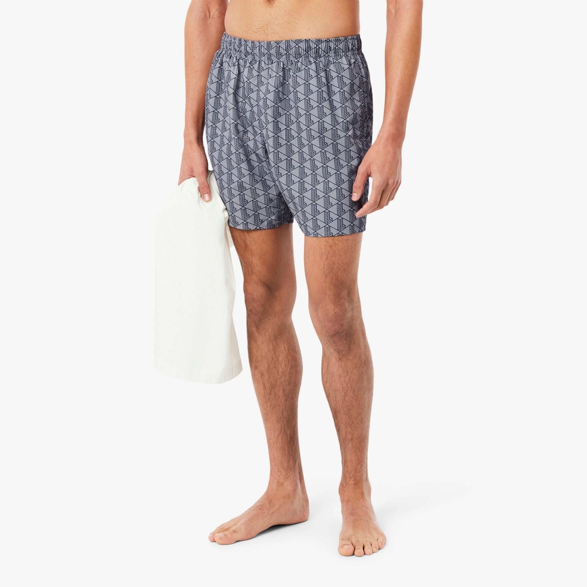 Boxer mare midi con stampa con monogramma MH9086 YIN LACOSTE 