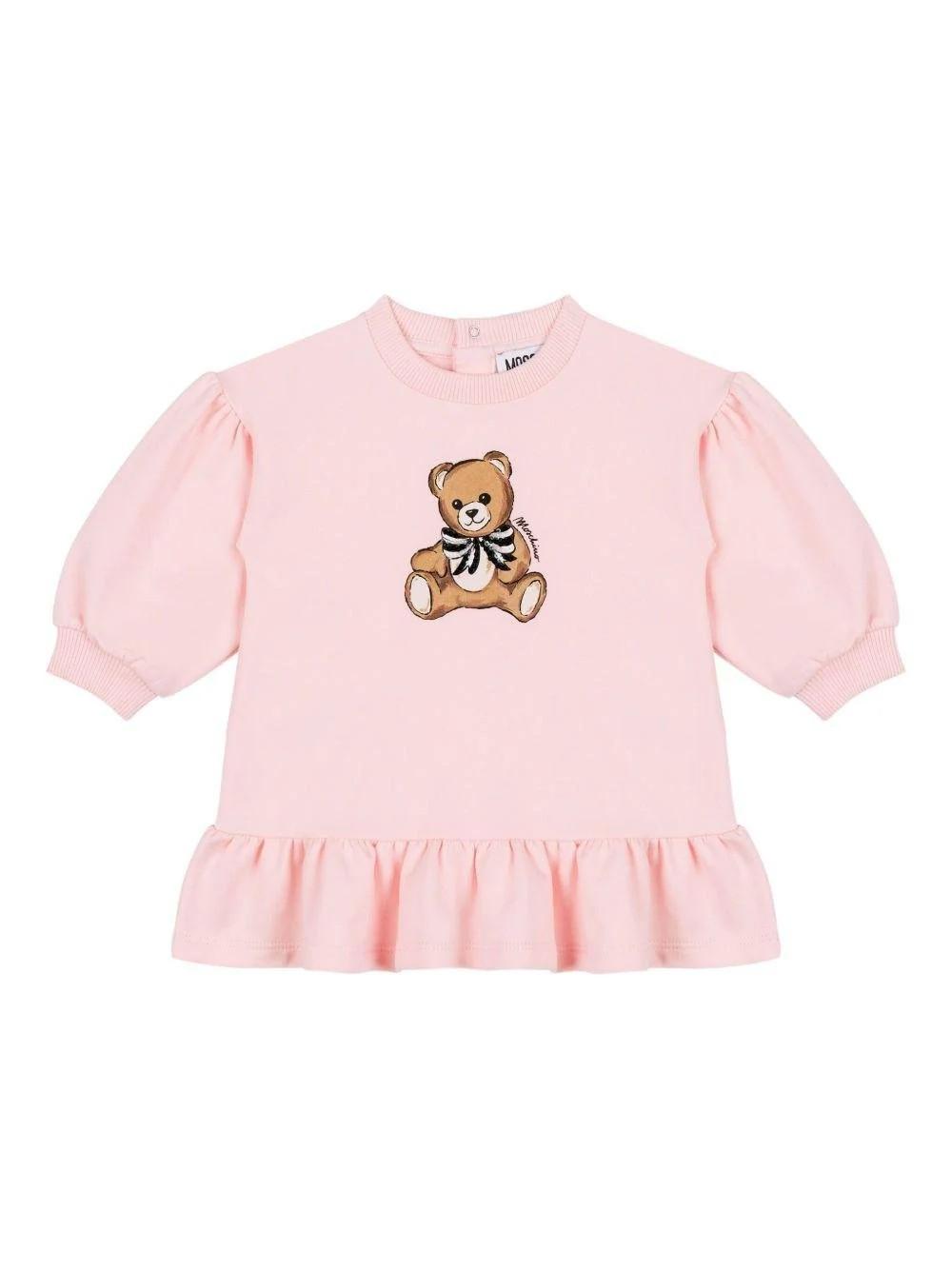 Abito per neonata con logo Teddy Bear MDV0CWLDA16 50209 MOSCHINO BABY 