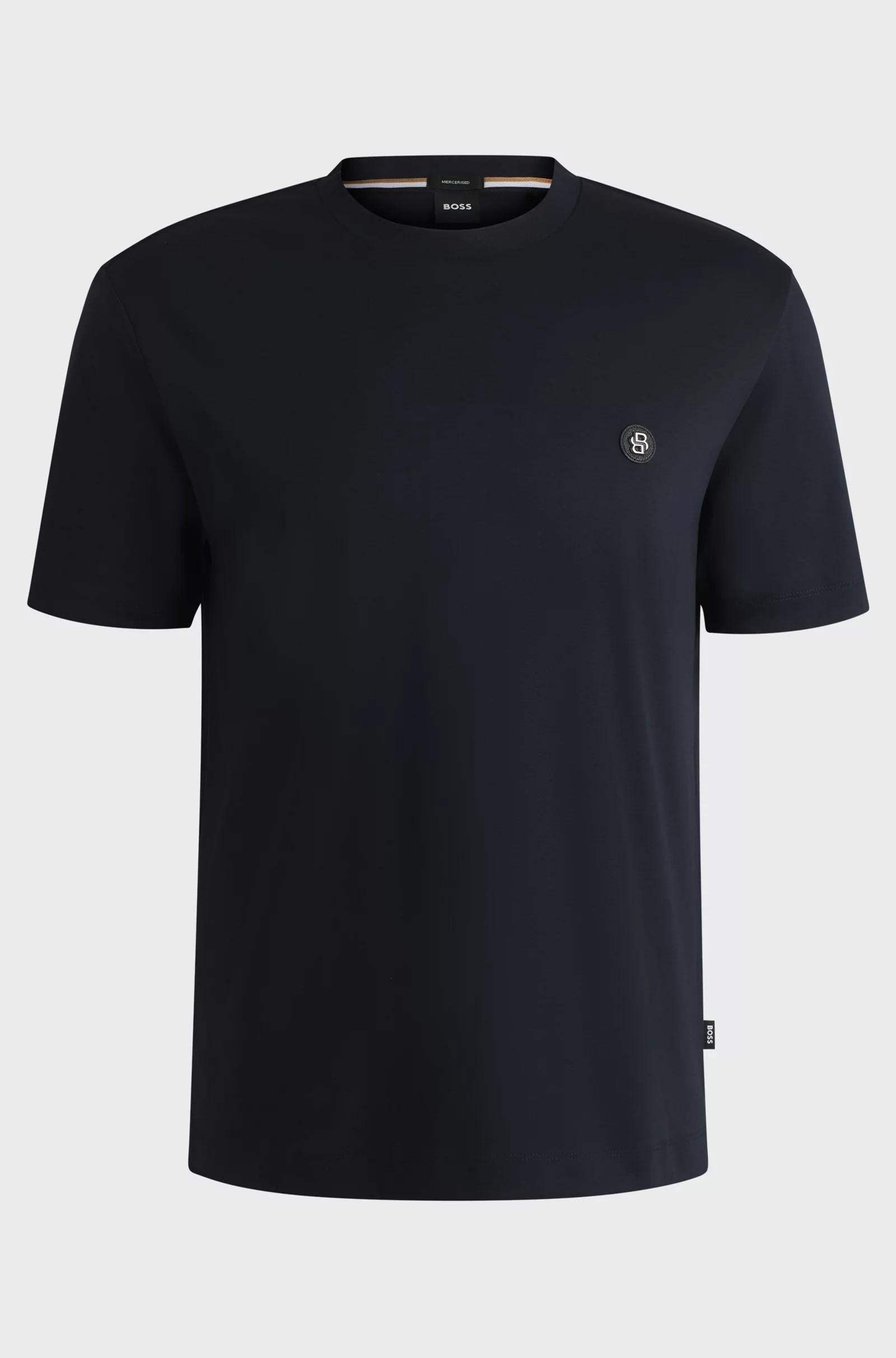 T-shirt regular fit in cotone con monogramma Double B 50520298 404 BOSS 