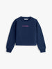 Felpa relaxed fit in spugna con logo glitter