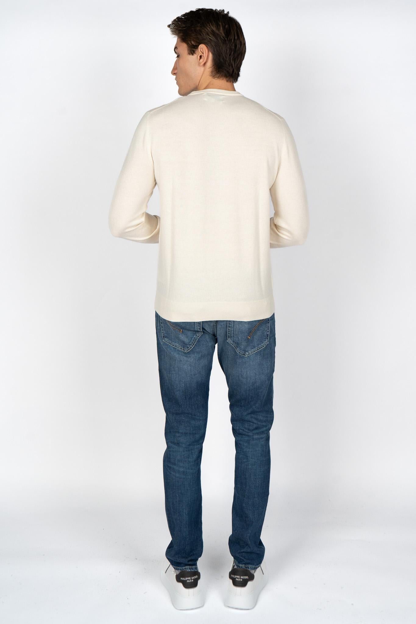 Maglione a girocollo Heron Light con ricamo Palline di Natale  HER0024 03447I MC2 SAINT BARTH 