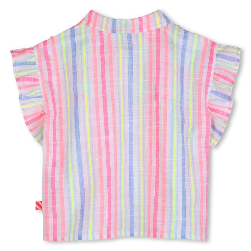 Striped Shirt With Ruffled Sleeves U22108 Z41 BILLIEBLUSH 